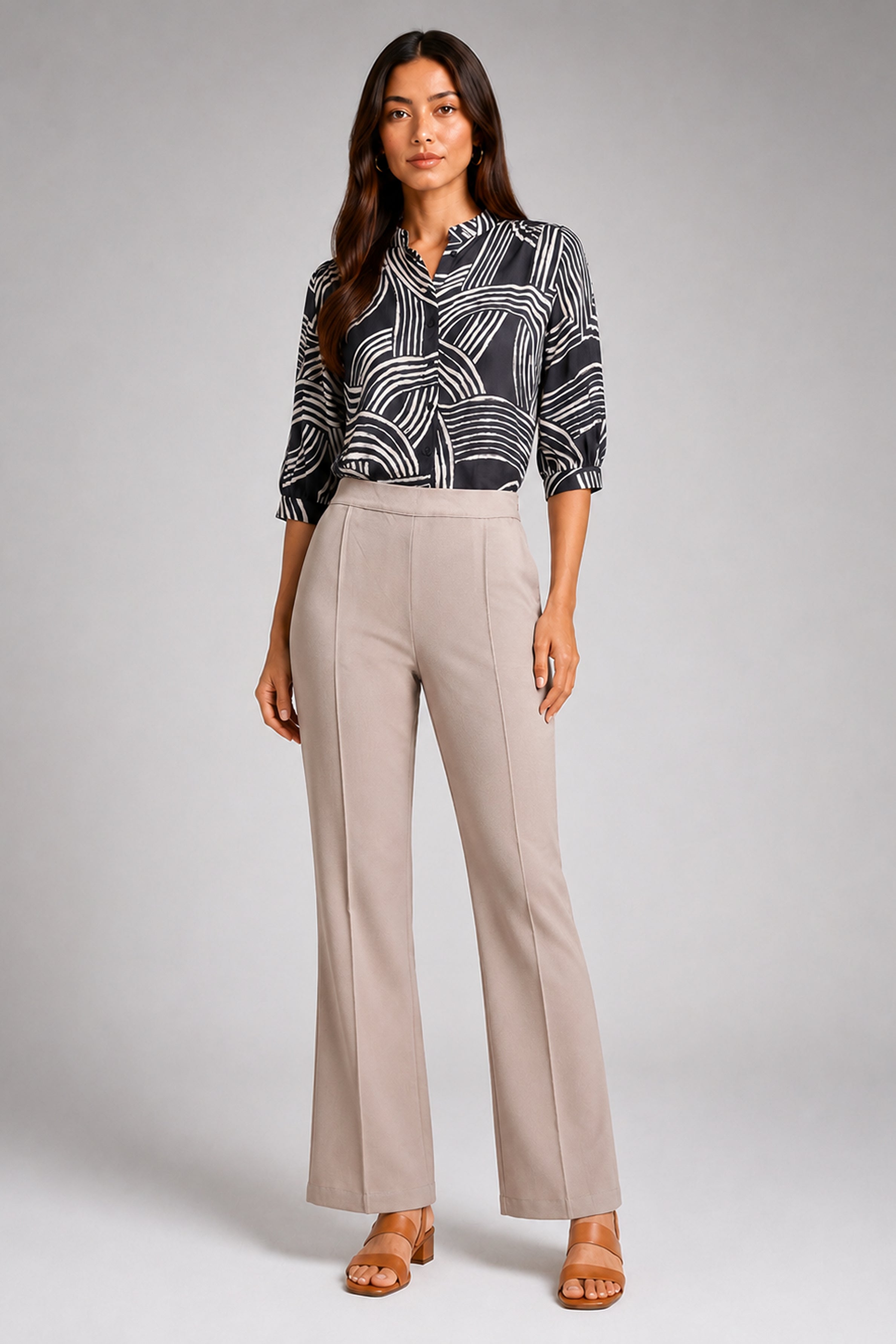 Envogue Forma Wide Leg Pant - Beige
