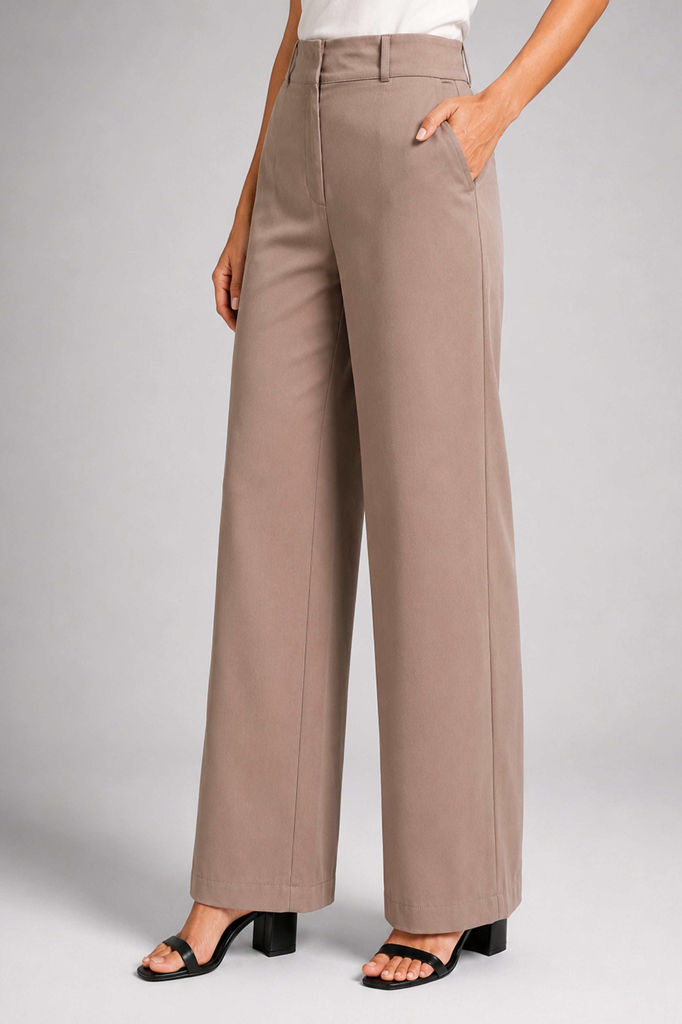 Envogue Forma Wide Leg Pant - Beige