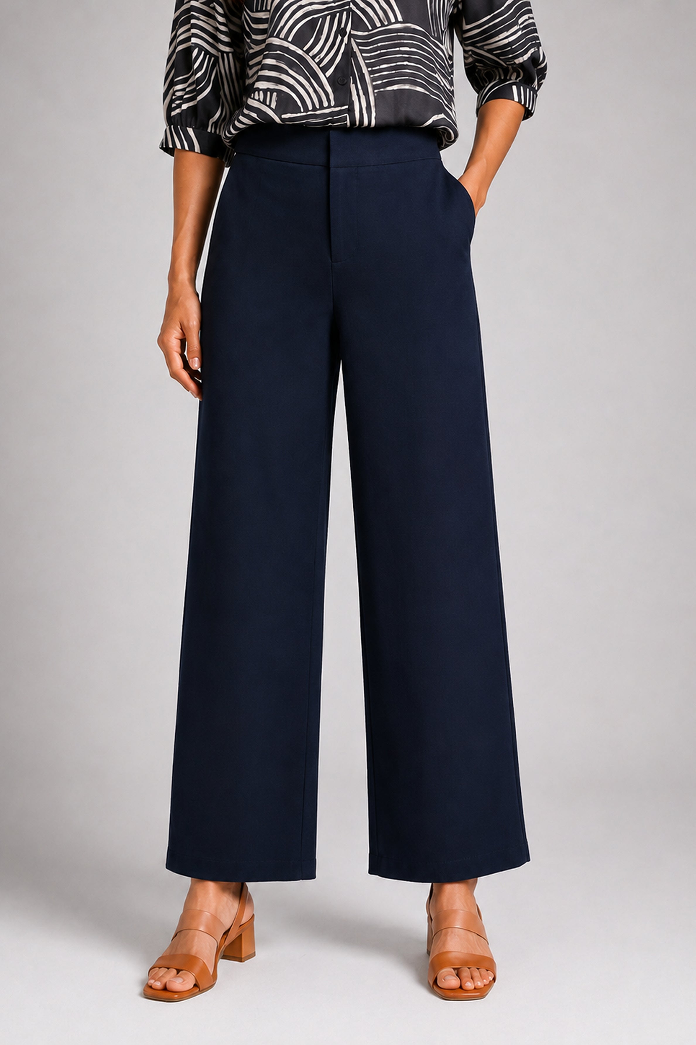 Envogue Forma Wide Leg Pant - Navy