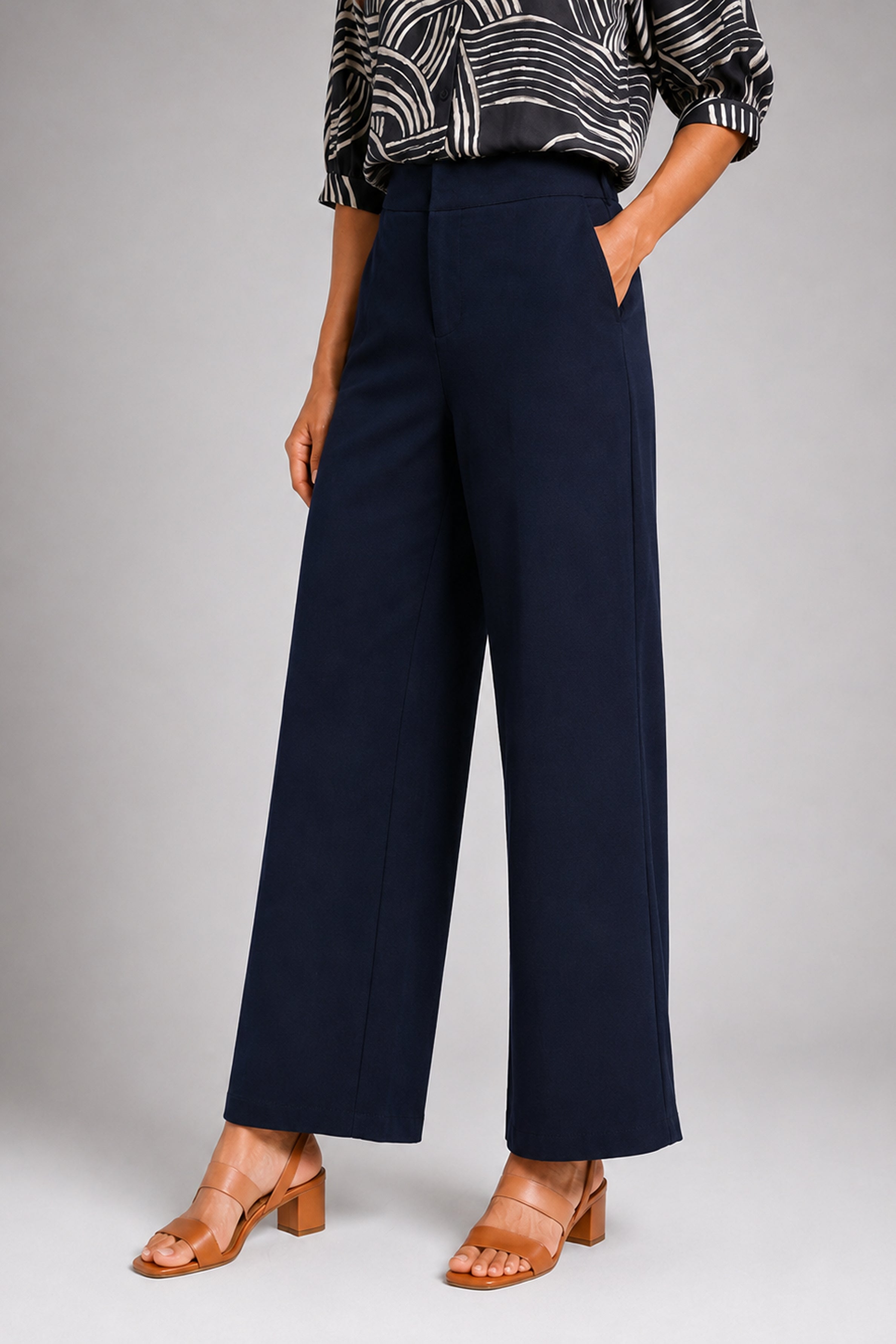 Envogue Forma Wide Leg Pant - Navy