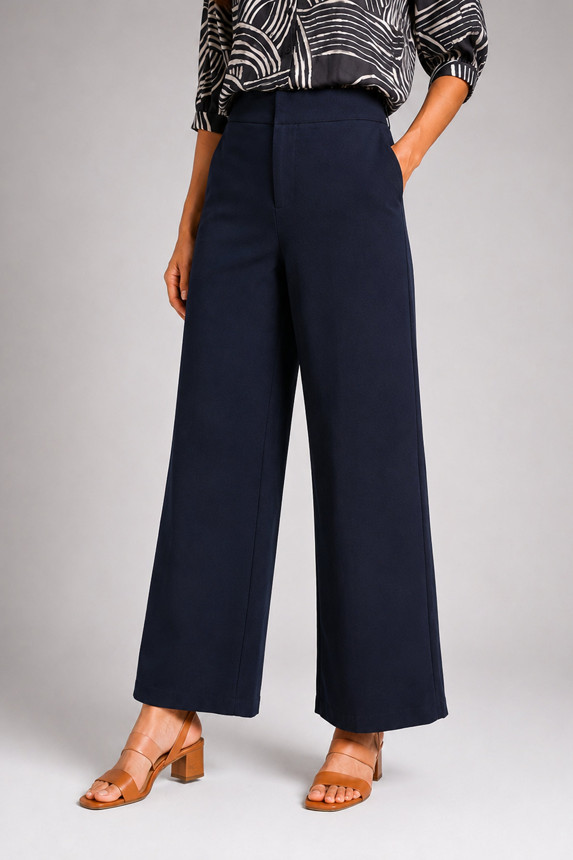 Envogue Forma Wide Leg Pant - Navy