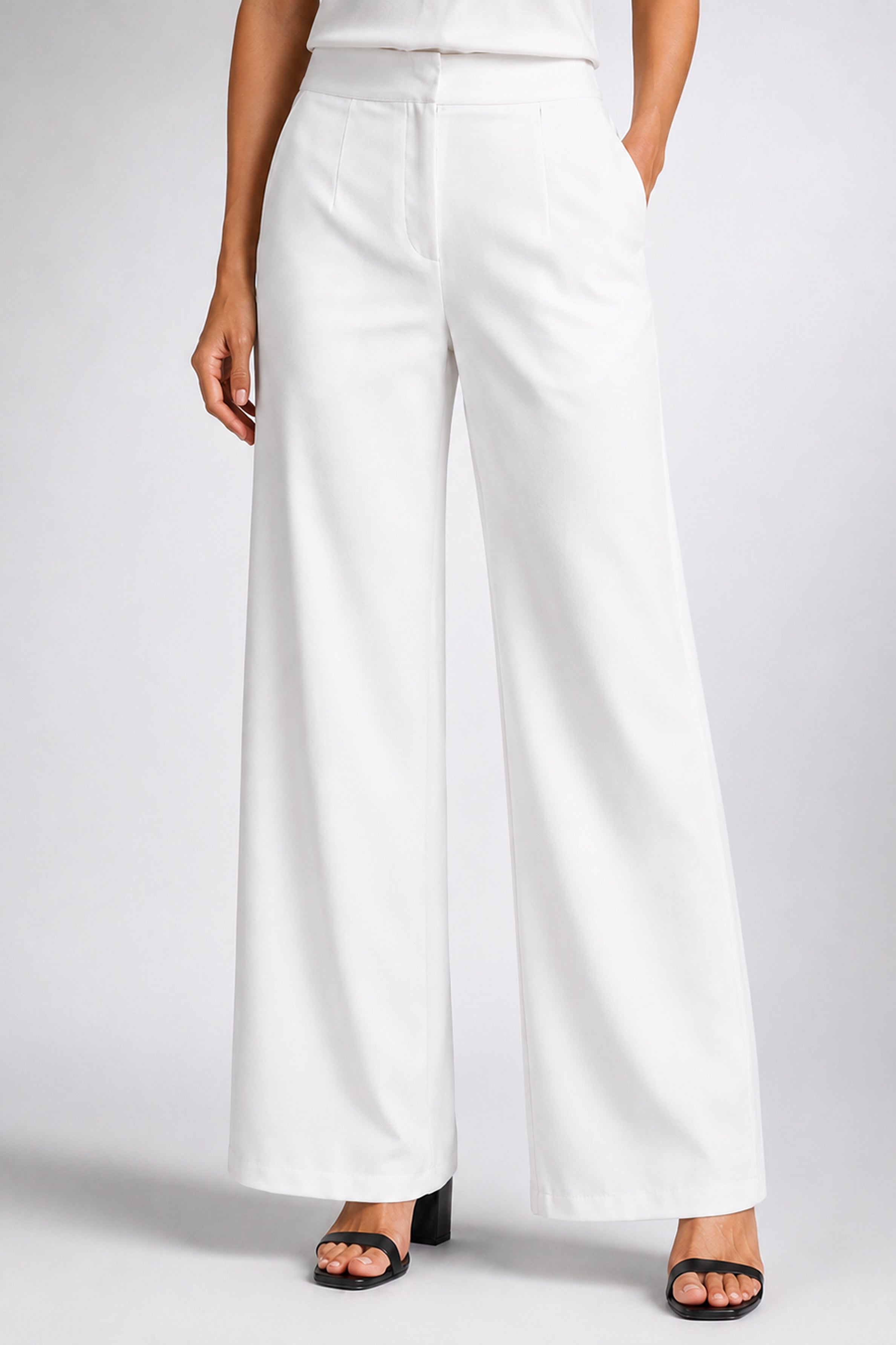 Envogue Forma Wide Leg Pant - White