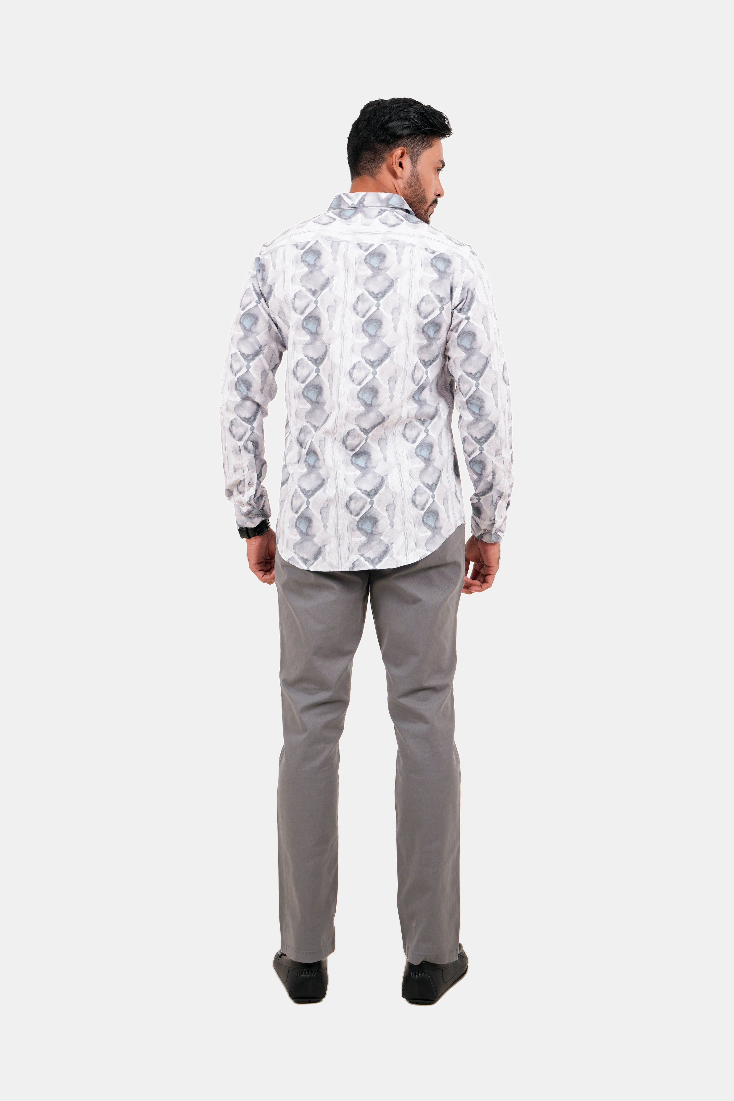 King Street Men's Casual Printed Shirt