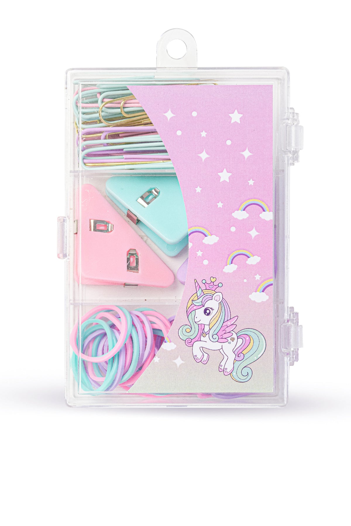 Unicorn three-compartment clip & pin box