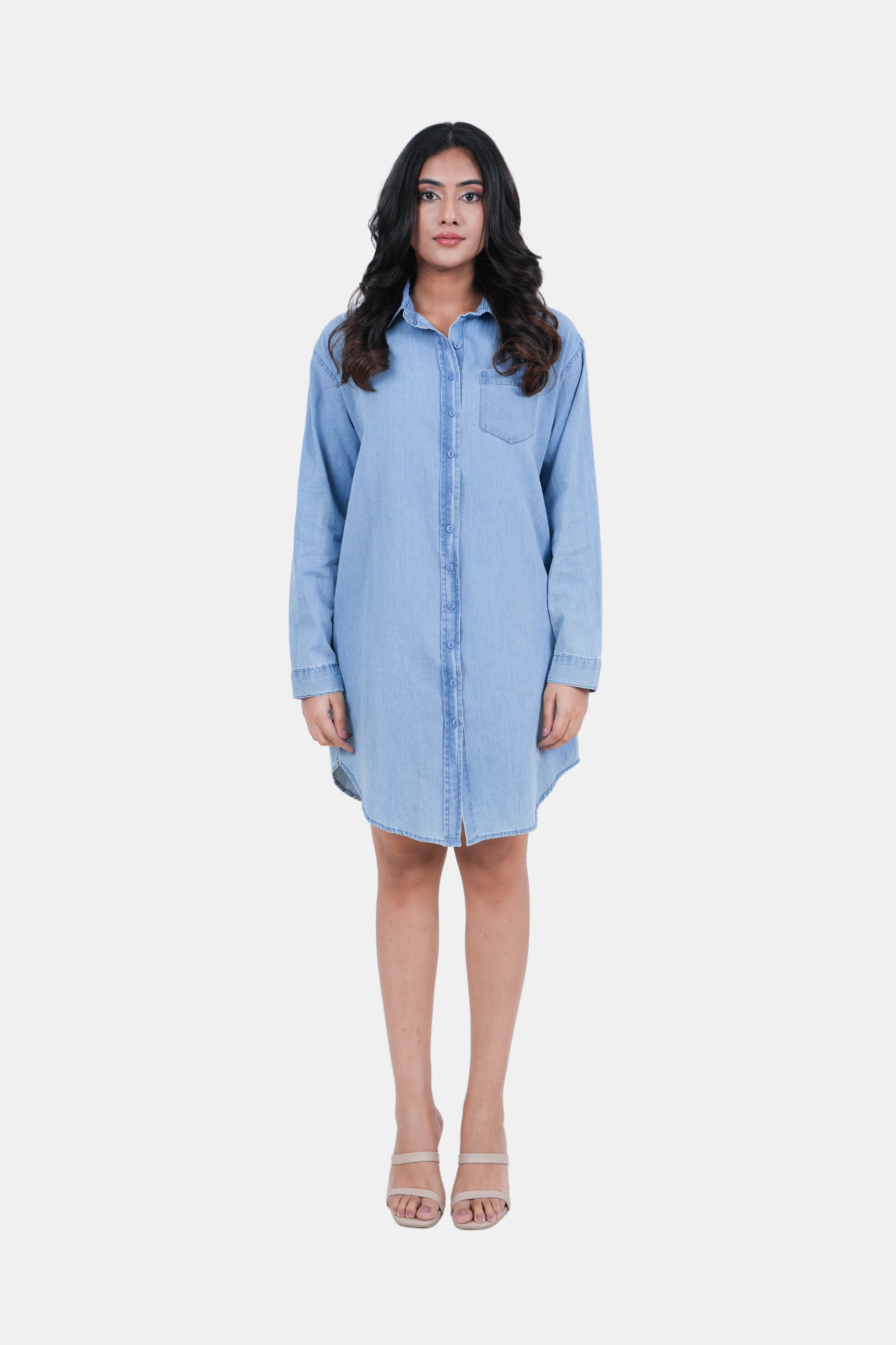 Modano Women's Denim Shirt Dress - Casual Wear