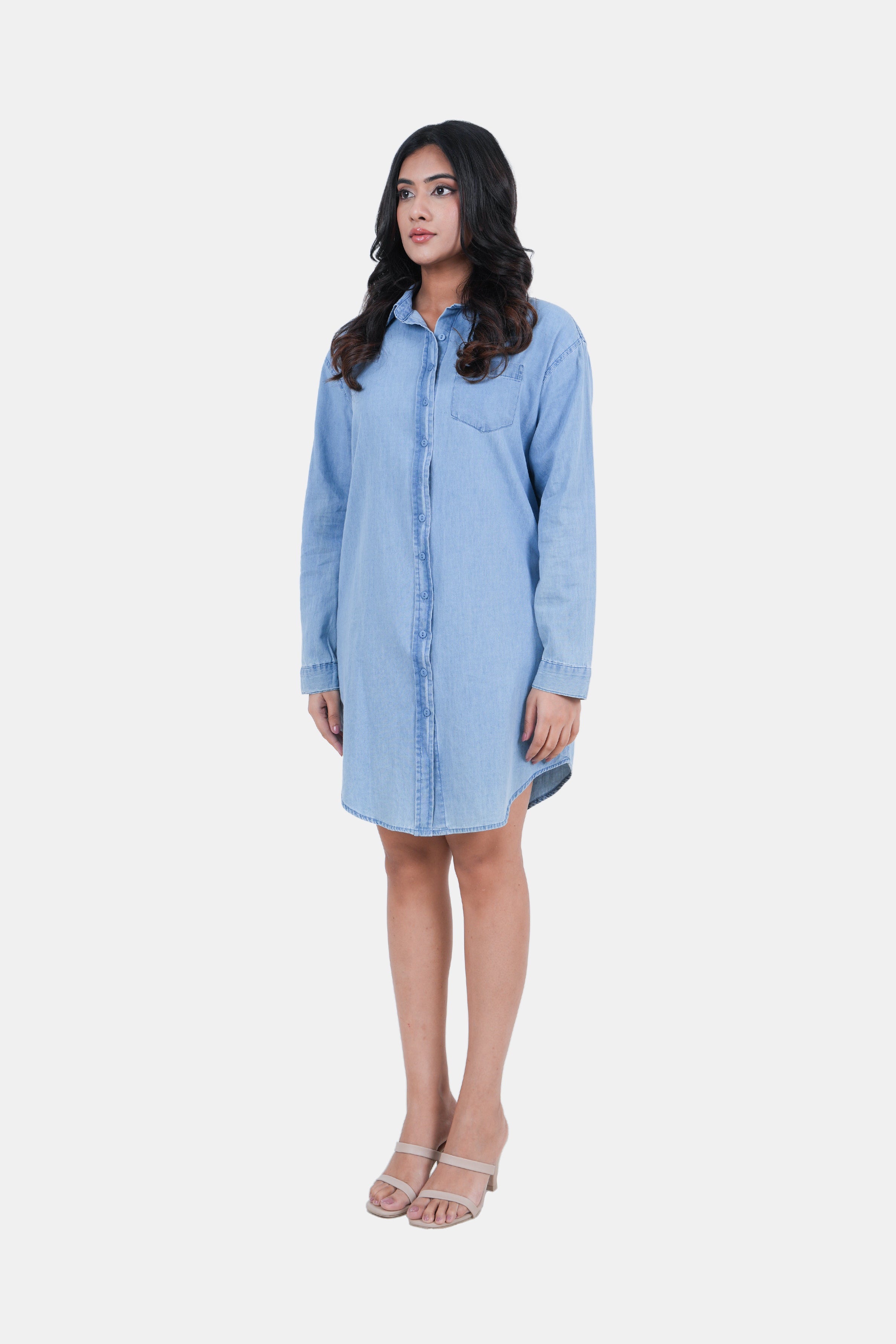Modano Women's Denim Shirt Dress - Casual Wear