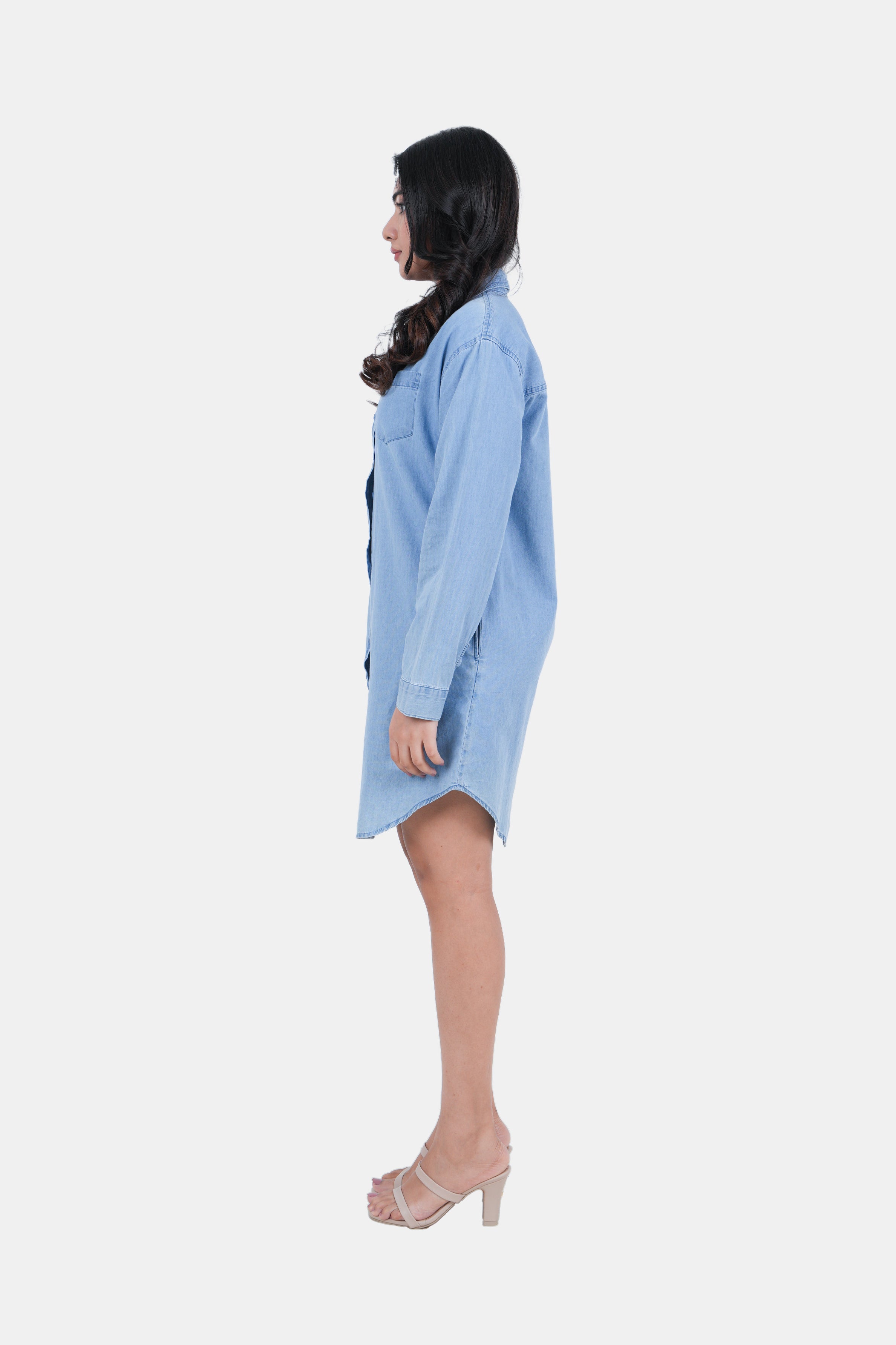 Modano Women's Denim Shirt Dress - Casual Wear
