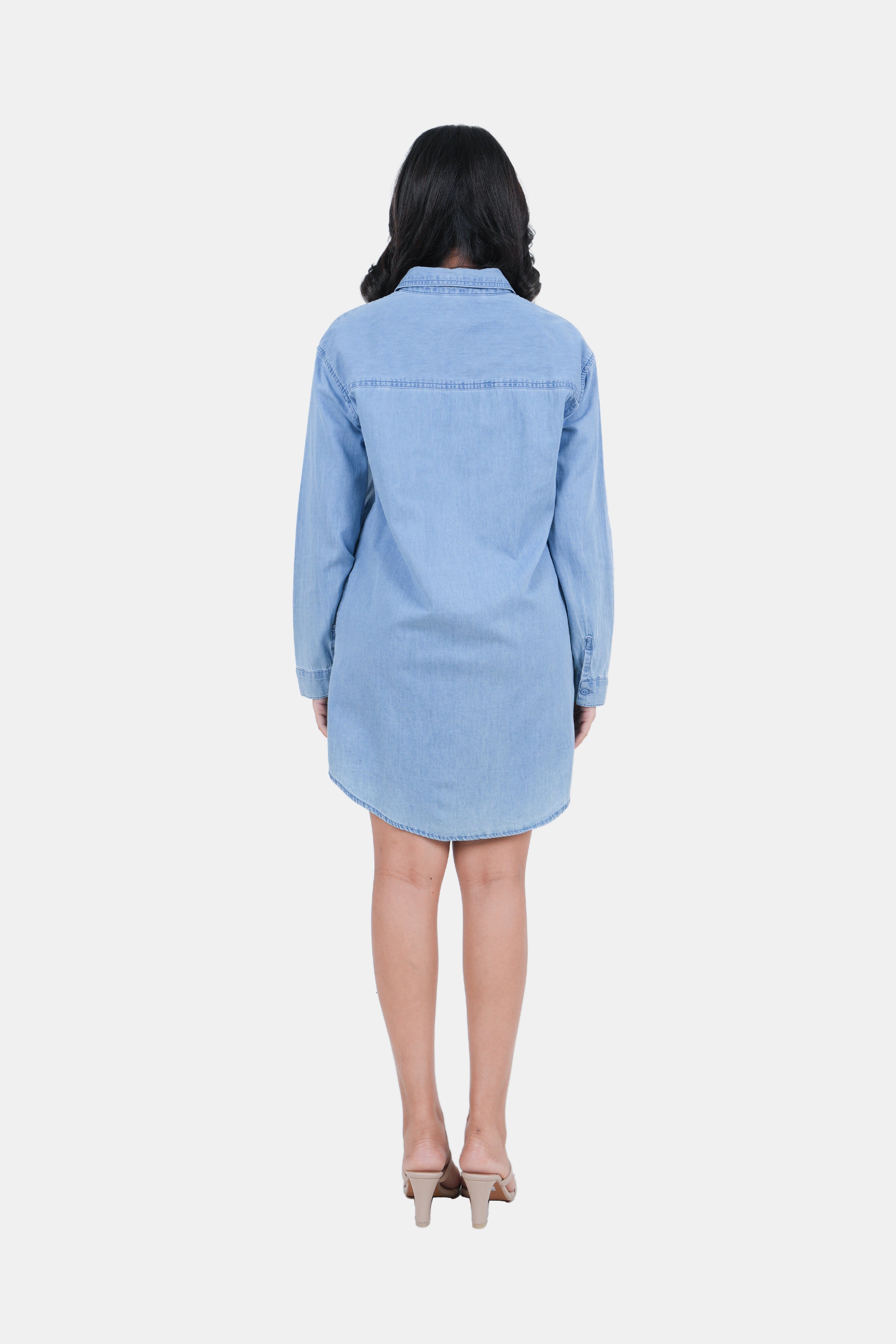 Modano Women's Denim Shirt Dress - Casual Wear