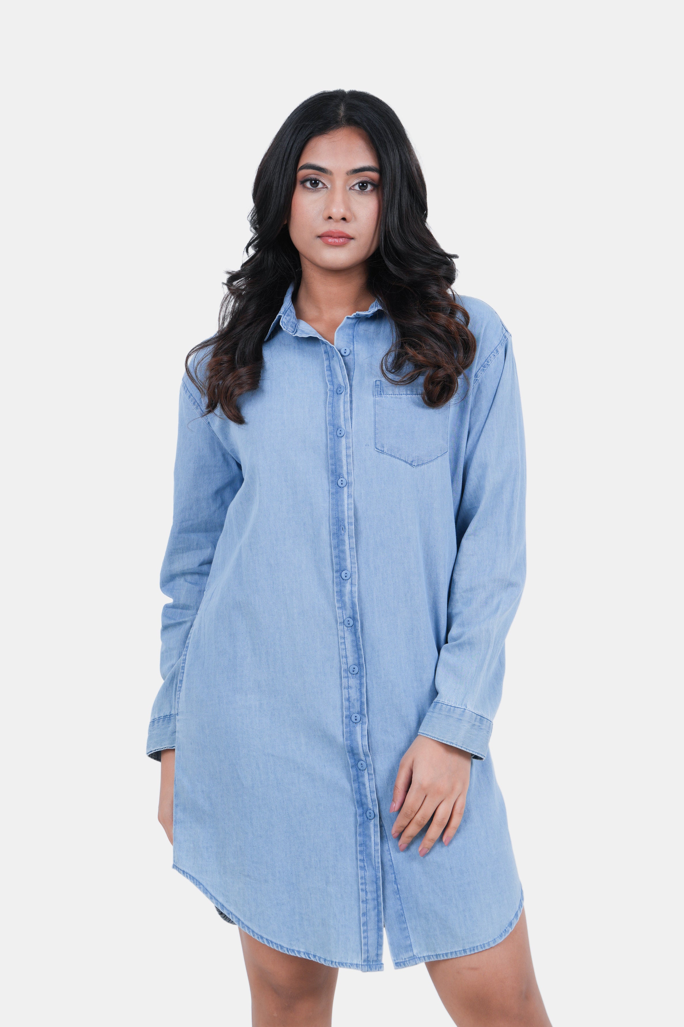 Modano Women's Denim Shirt Dress - Casual Wear