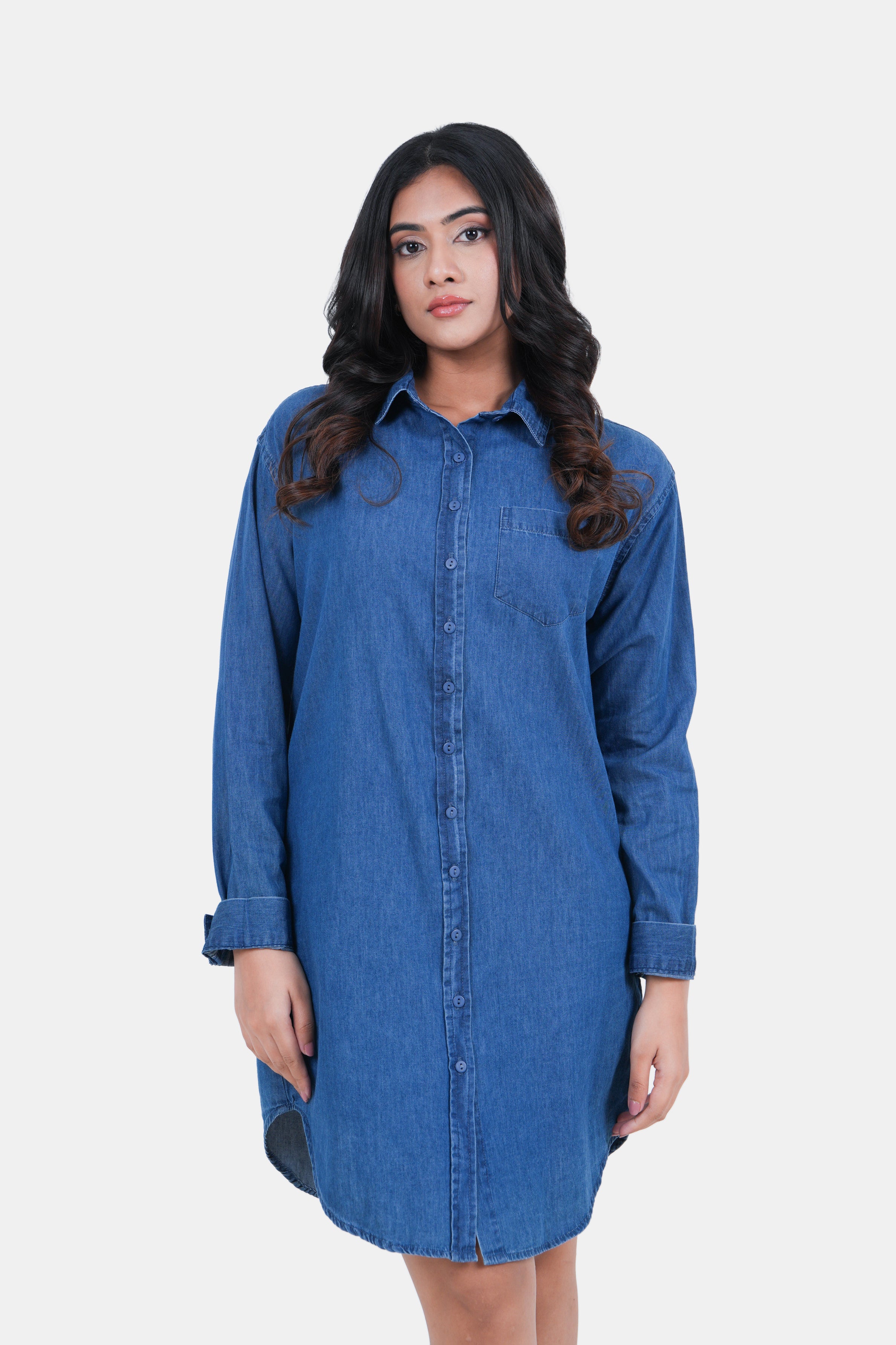 Modano Women's Denim Shirt Dress - Casual Wear