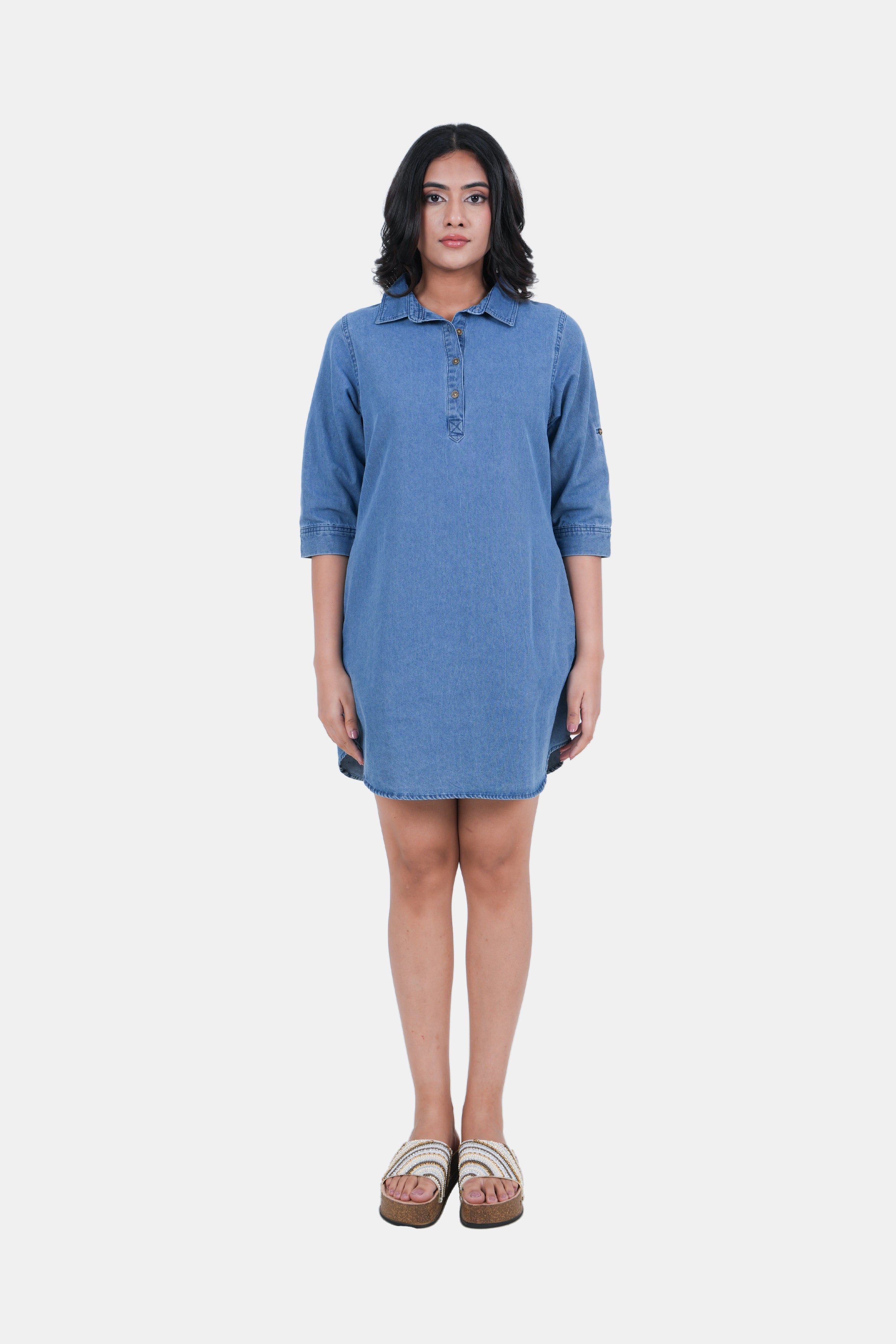 Modano Women's Denim Short Dress - Casual Wear