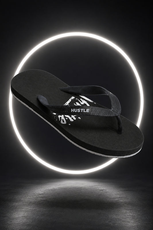 HUSTLE Men's Black Flip Flops
