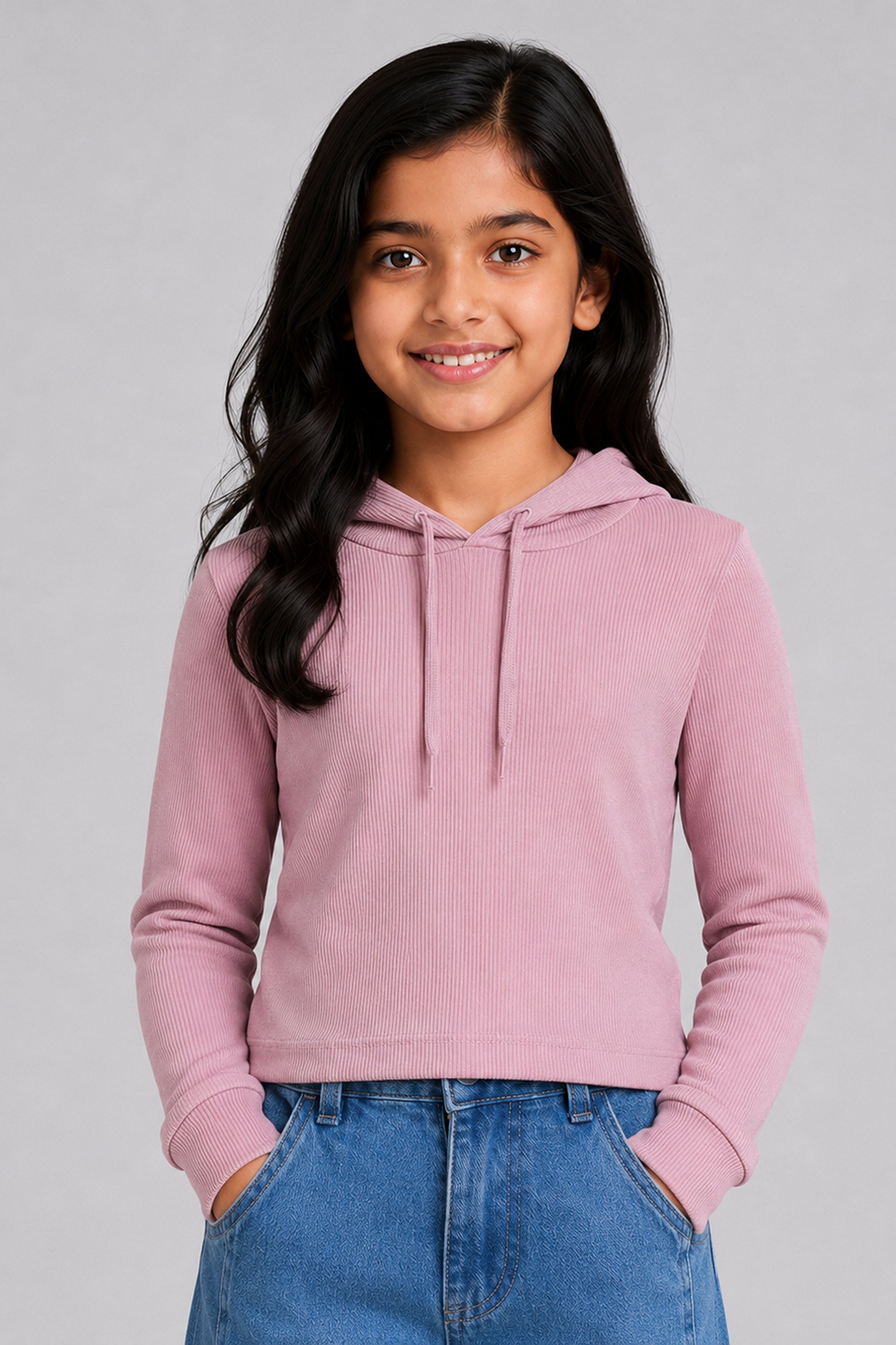 LITTLE MODANO Kids' Pink Hooded Tee