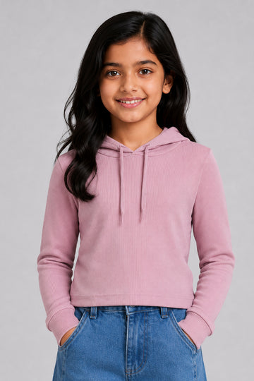LITTLE MODANO Kids' Pink Hooded Tee