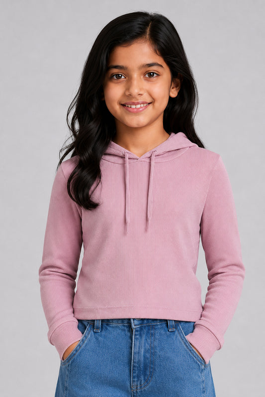 LITTLE MODANO Kids' Pink Hooded Tee