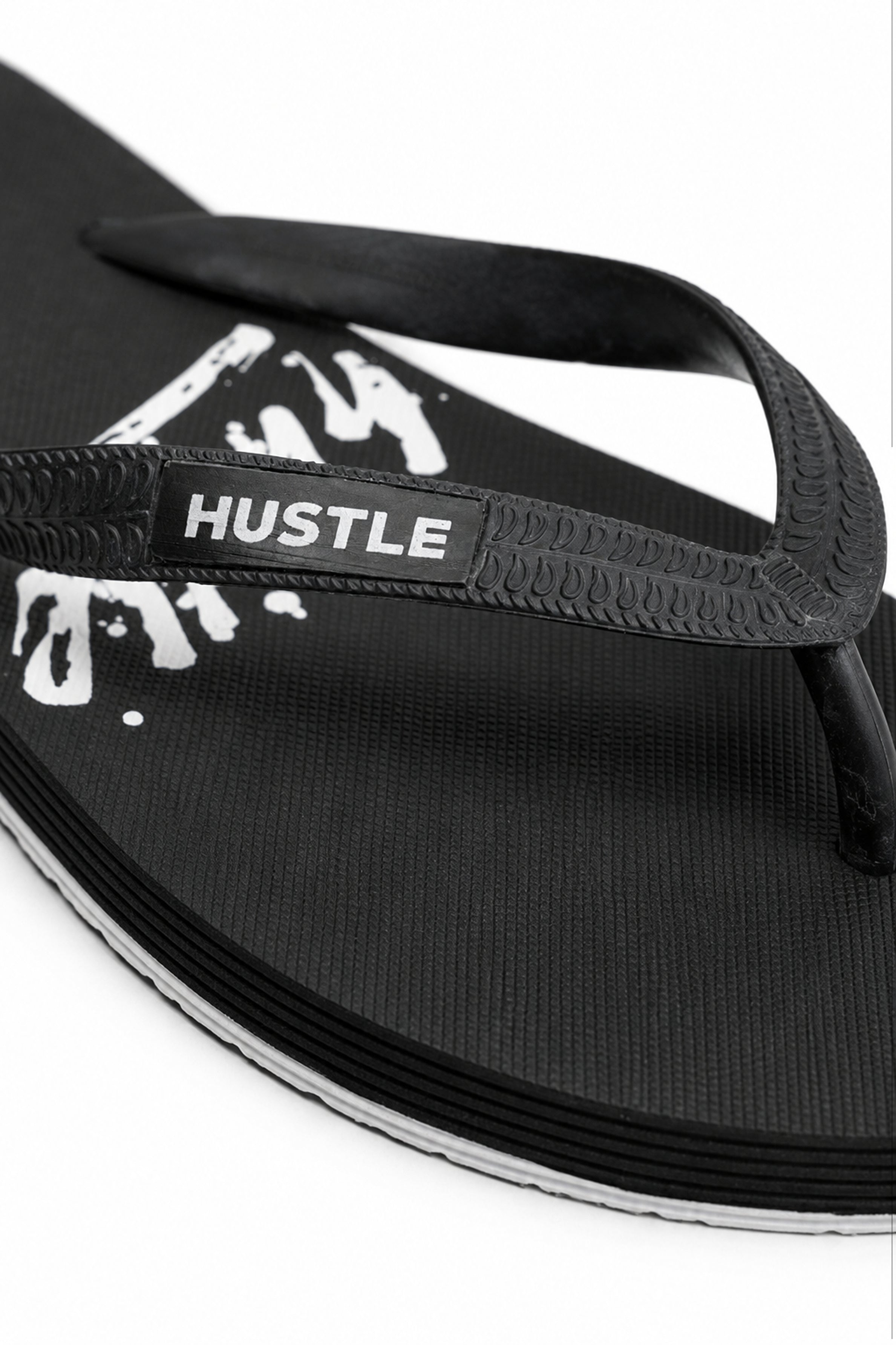 HUSTLE Men's Flip Flops - Black