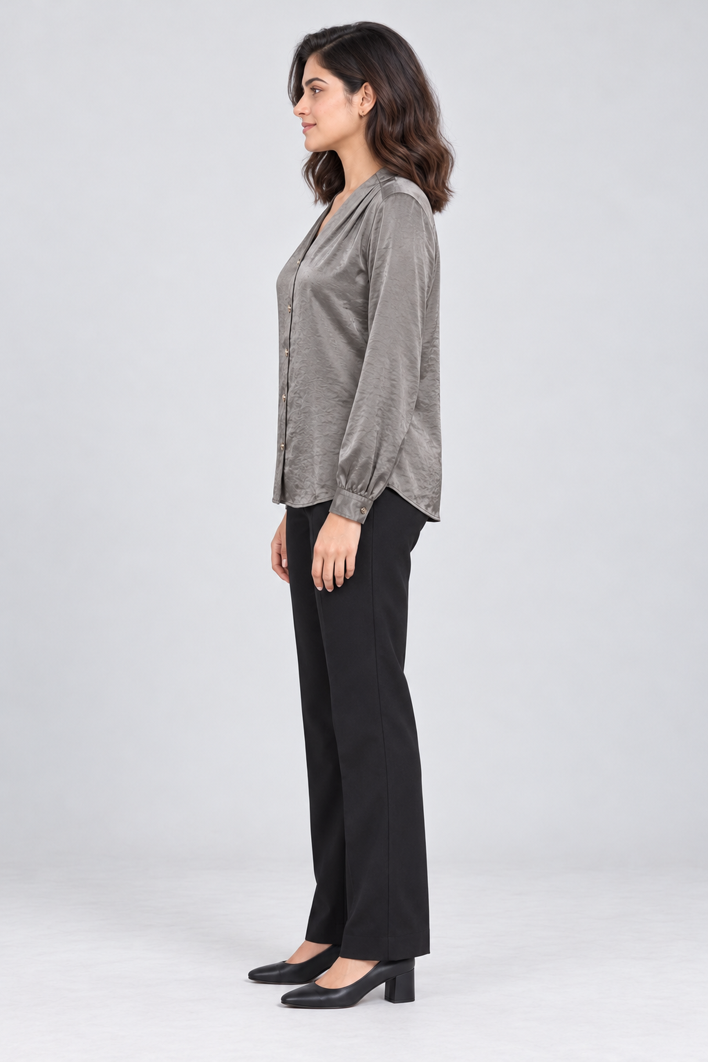 FOREVER 21 Women's Formal Regular Blouse - Gray