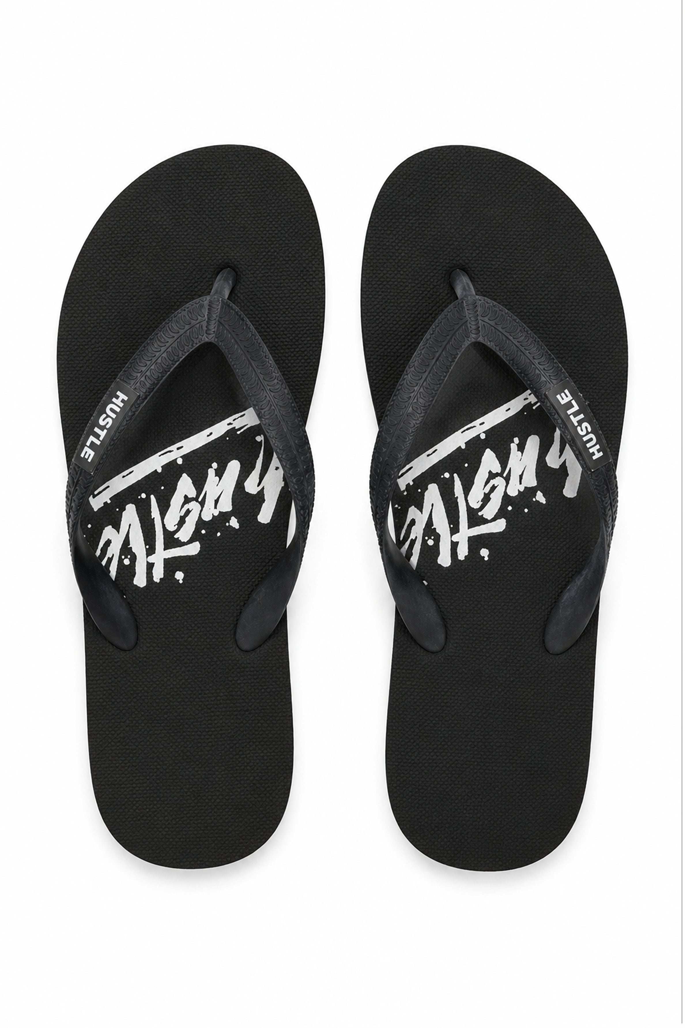 HUSTLE Men's Flip Flops - Black
