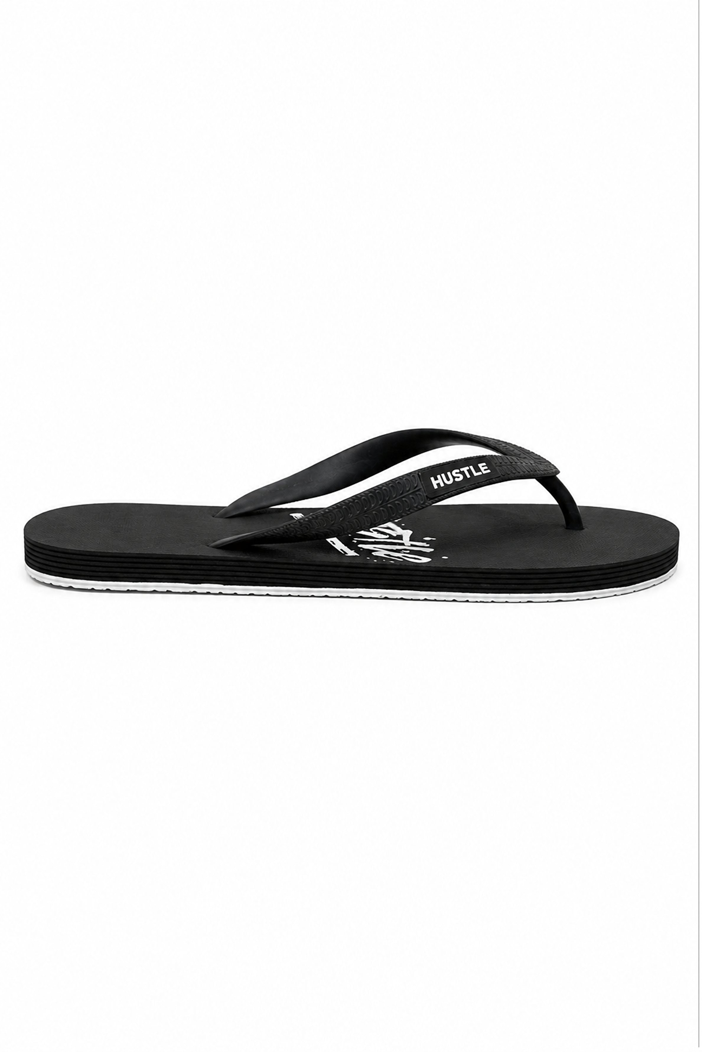 HUSTLE Men's Flip Flops - Black