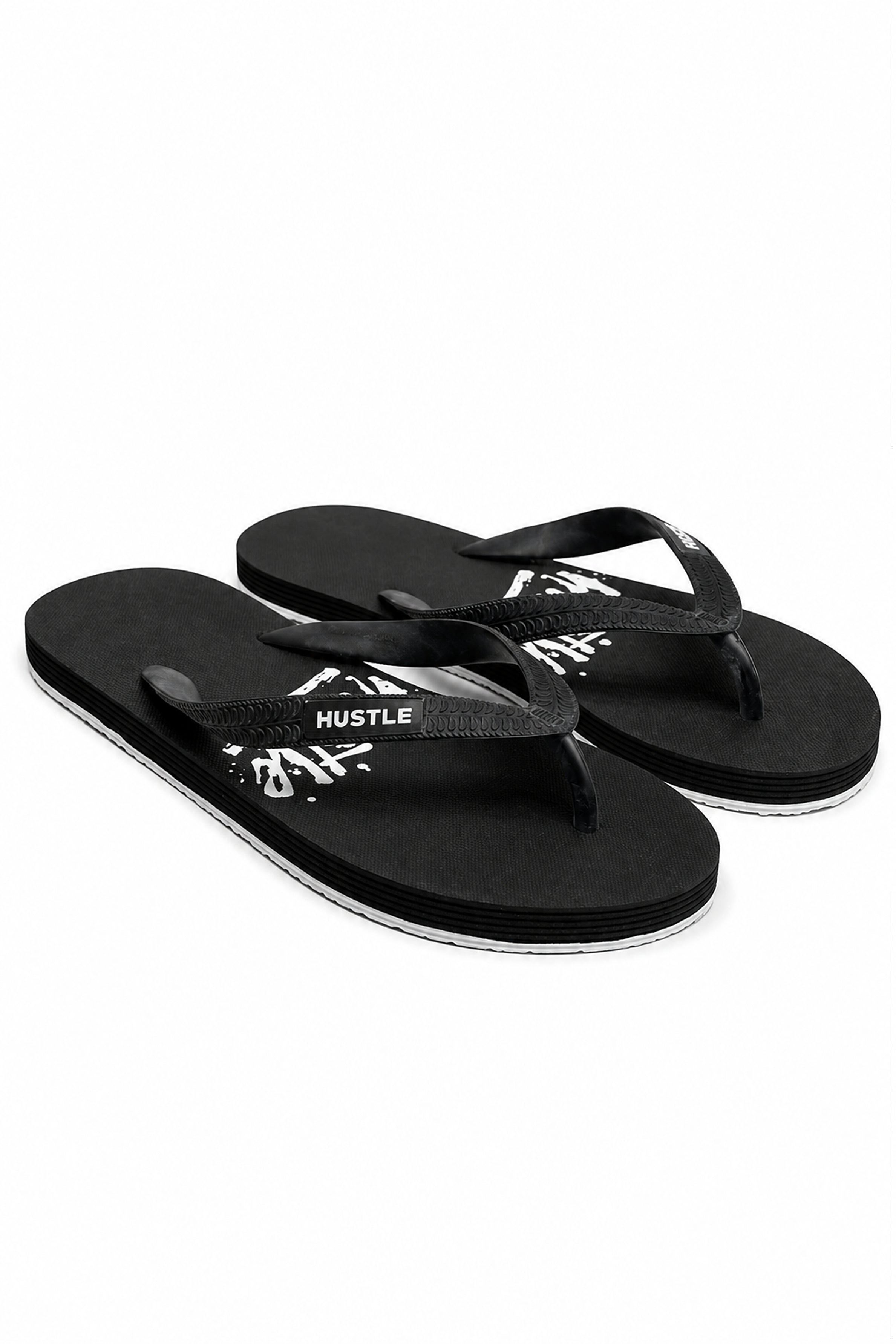 HUSTLE Men's Flip Flops - Black