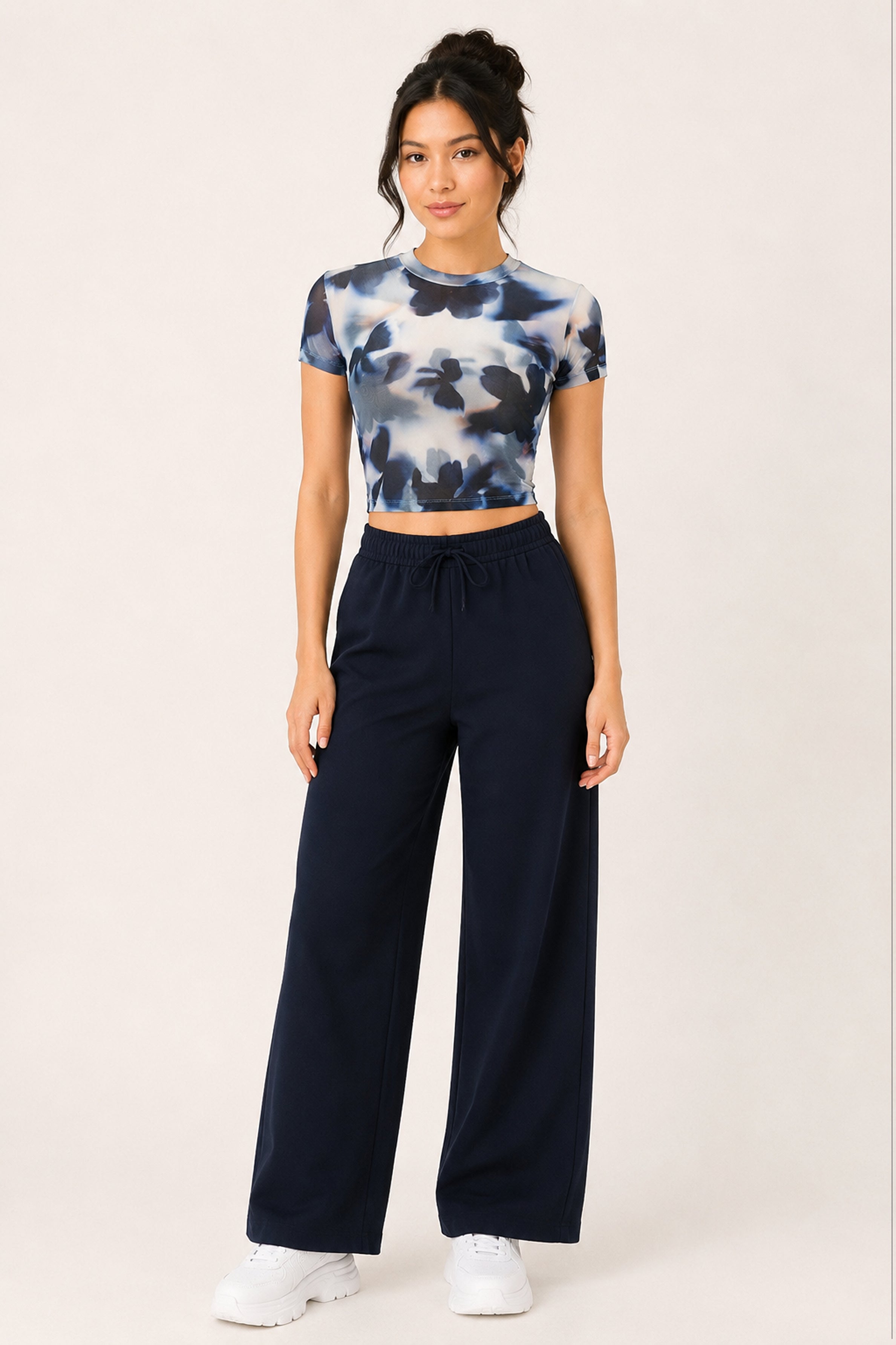 MODANO Casual Crew Neck Top - Blue