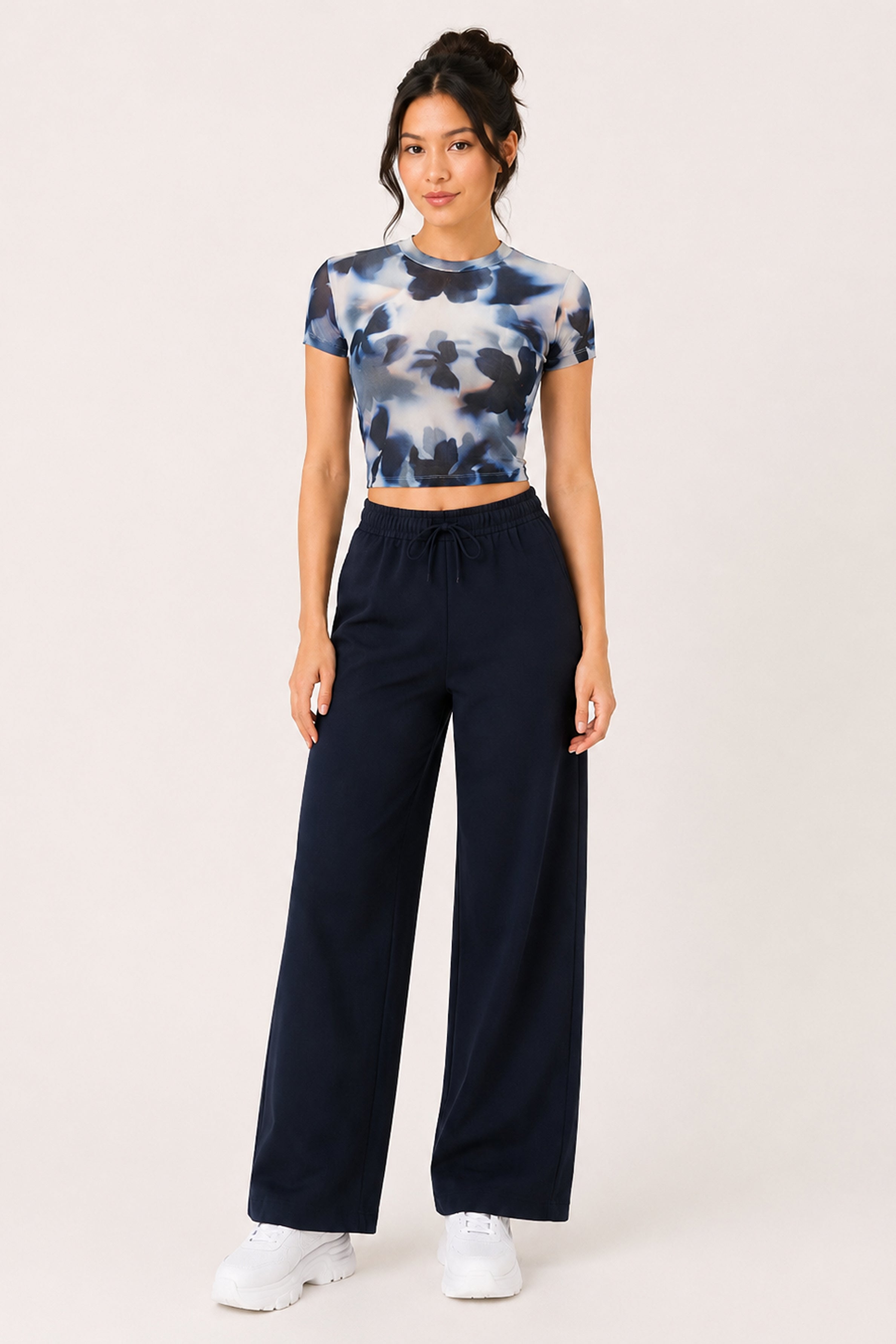 MODANO Casual Crew Neck Top - Blue