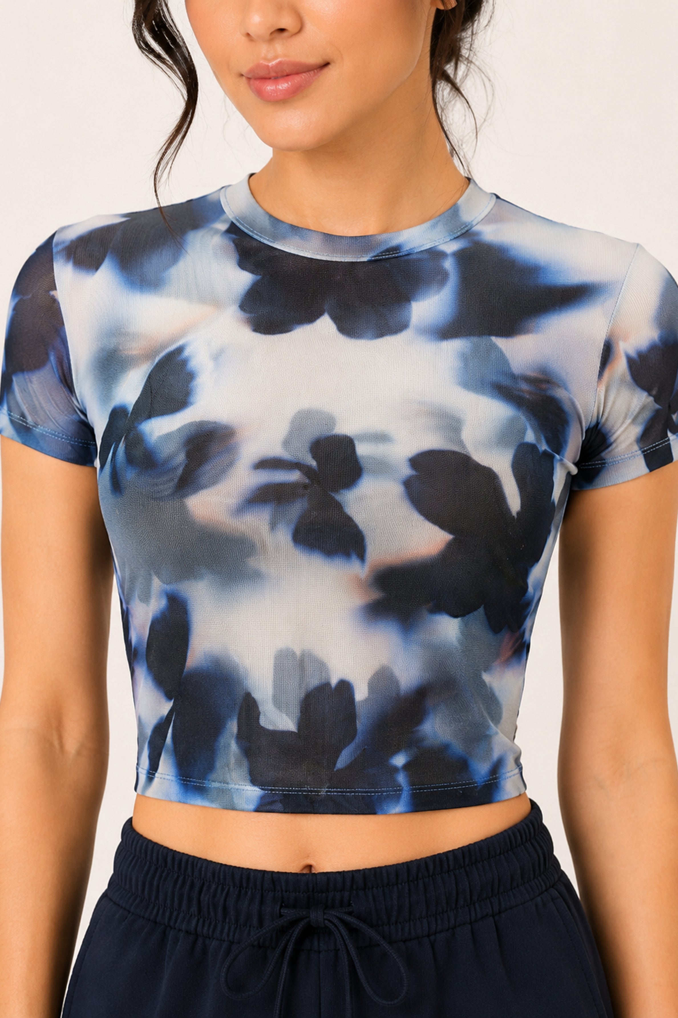 MODANO Casual Crew Neck Top - Blue
