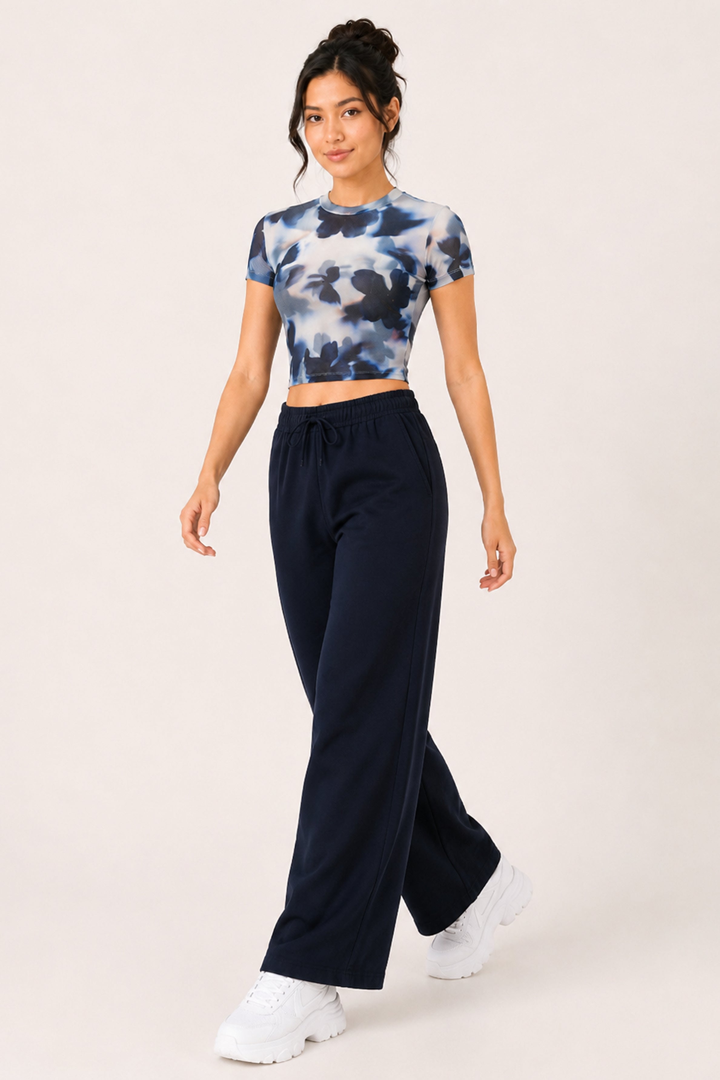 MODANO Casual Crew Neck Top - Blue