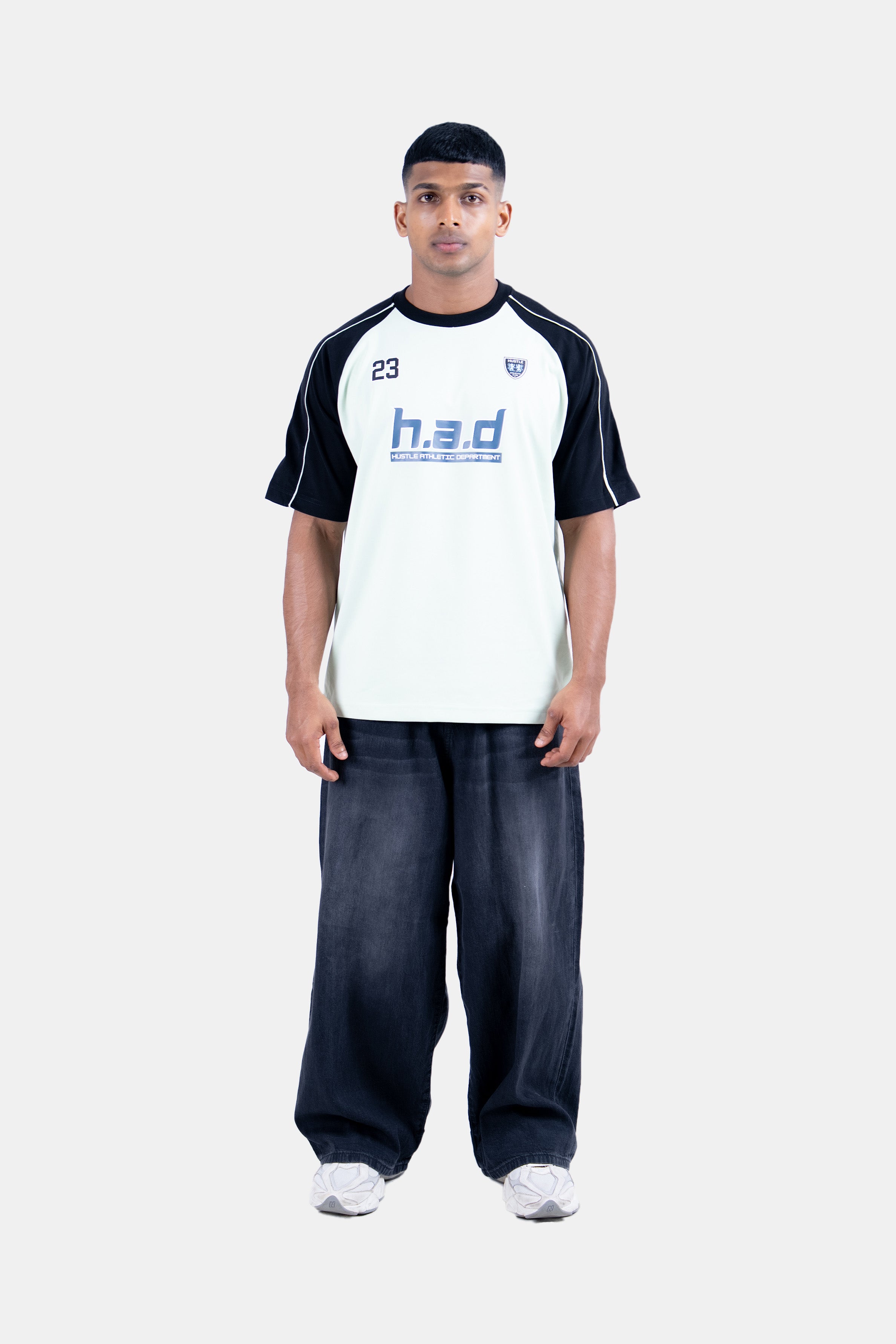 Hustle Men's Crew Neck T-Shirt - Light Green, Army Green & Gray