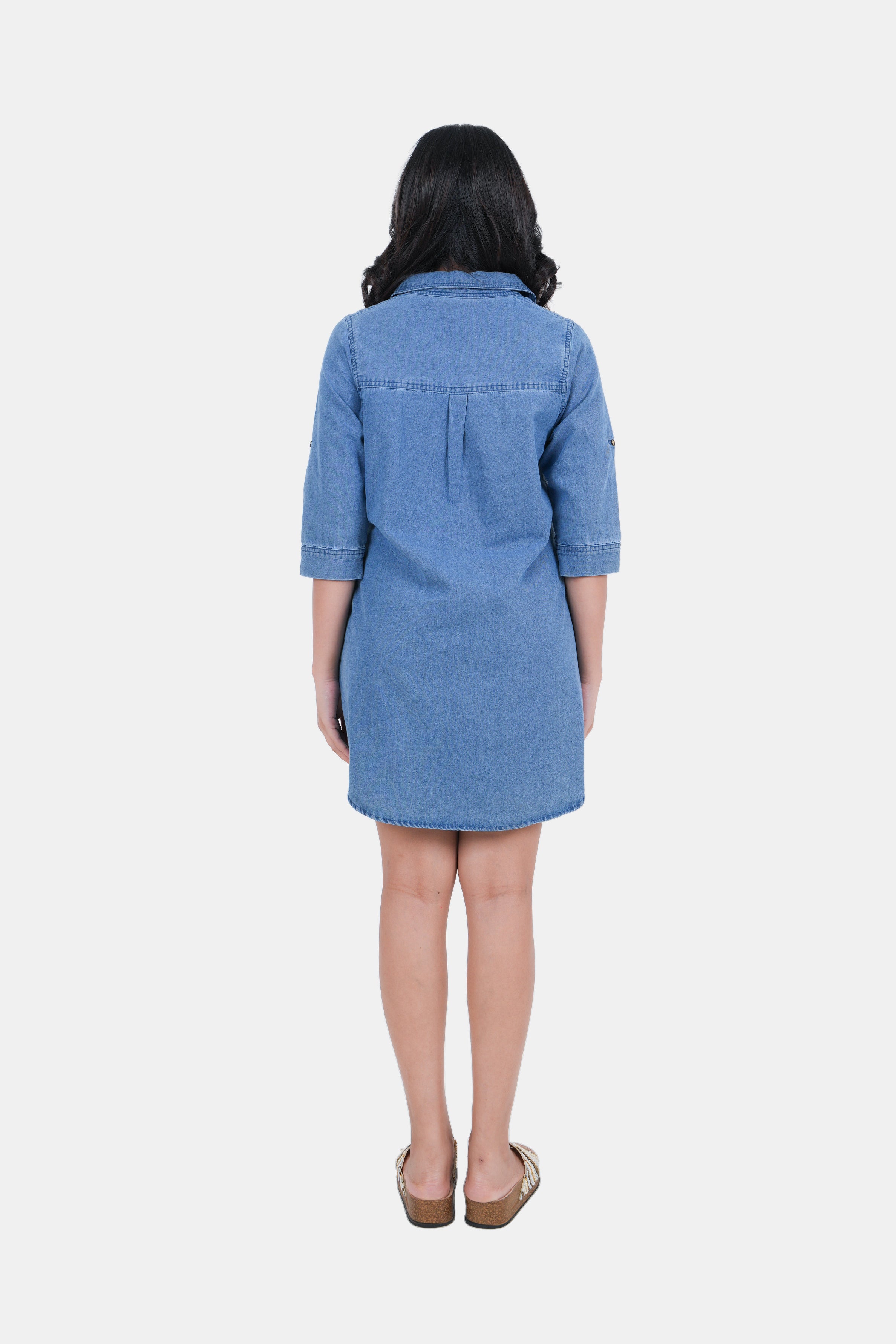 Modano Women's Denim Short Dress - Casual Wear