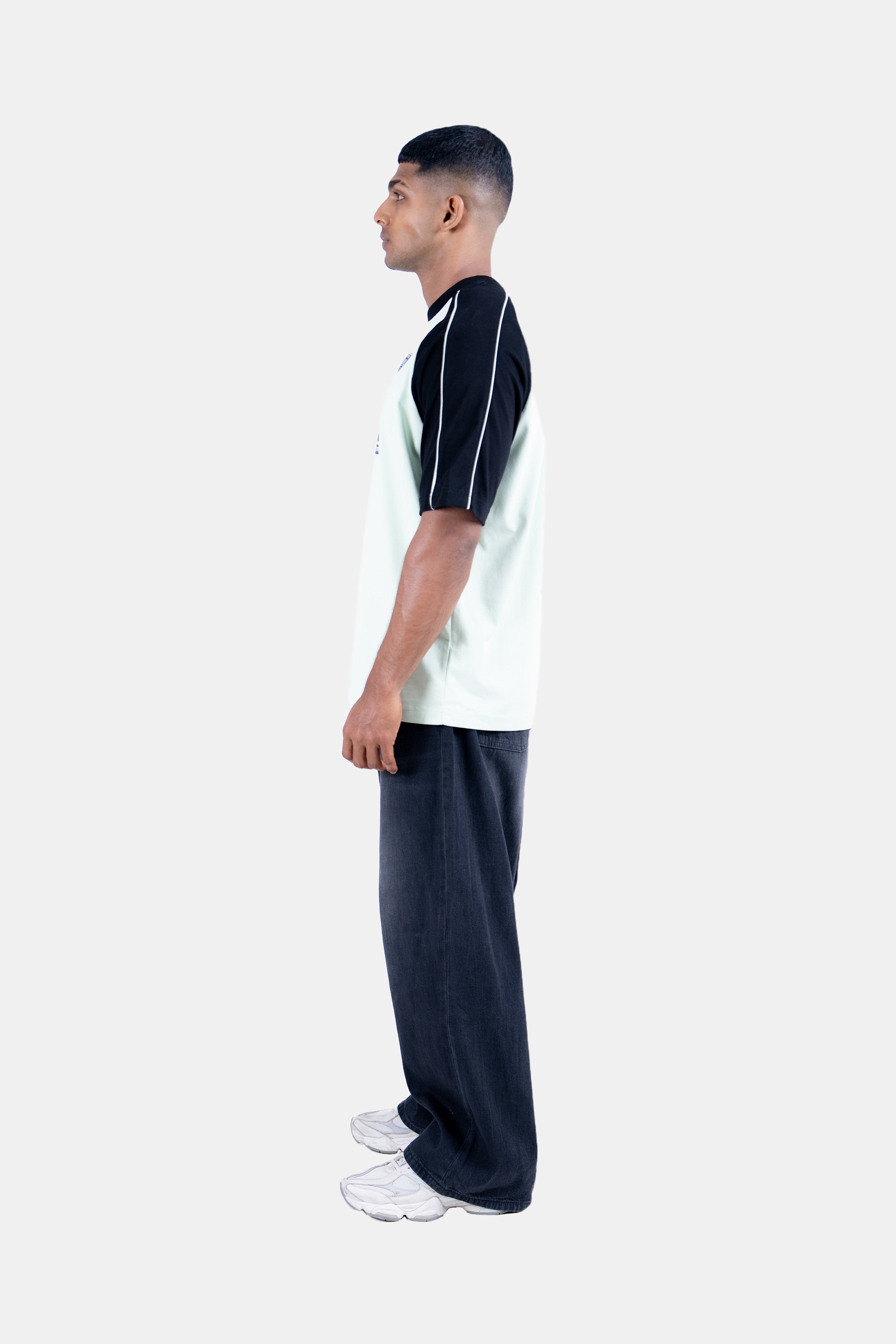 Hustle Men's Crew Neck T-Shirt - Light Green, Army Green & Gray