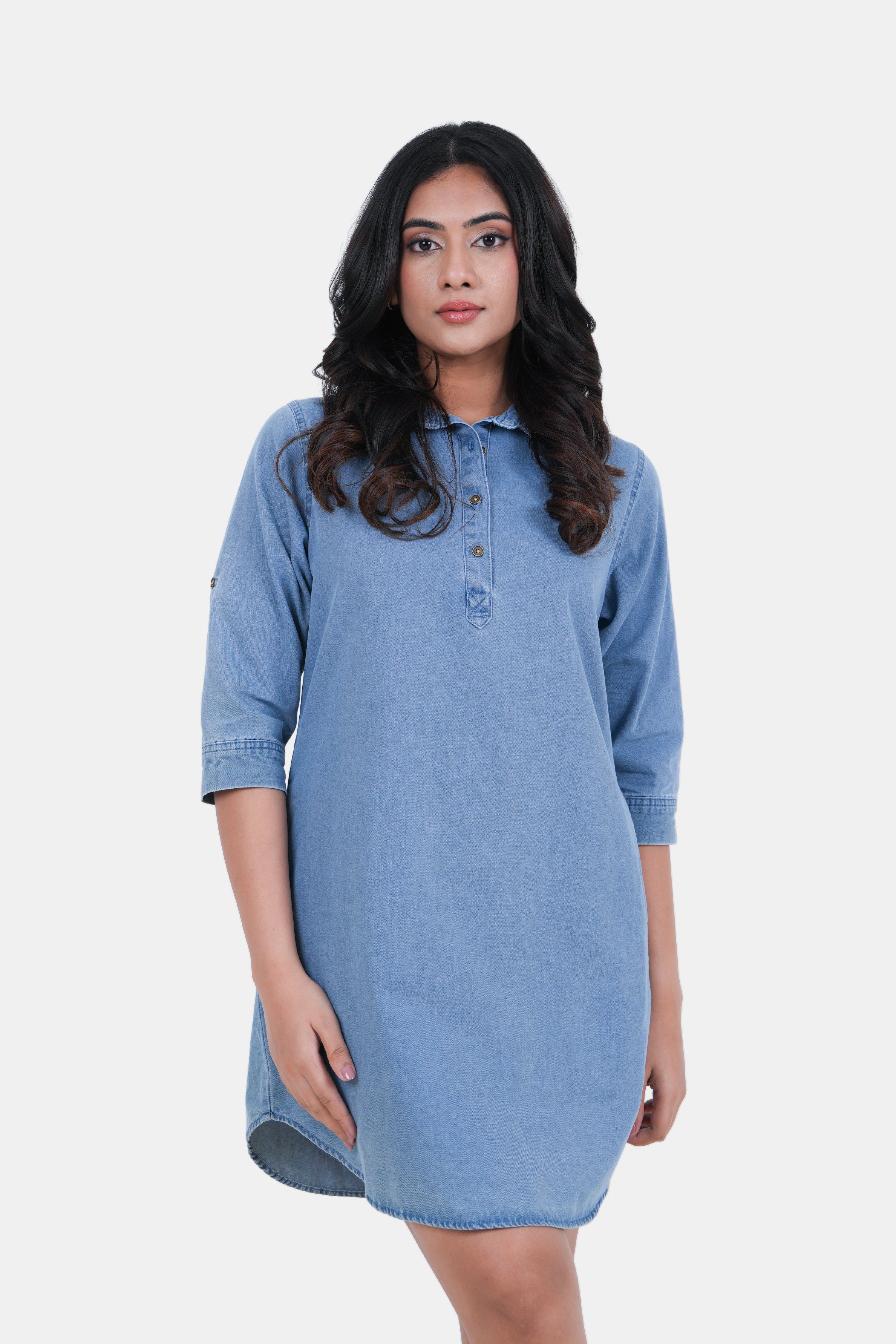 Modano Women's Denim Short Dress - Casual Wear