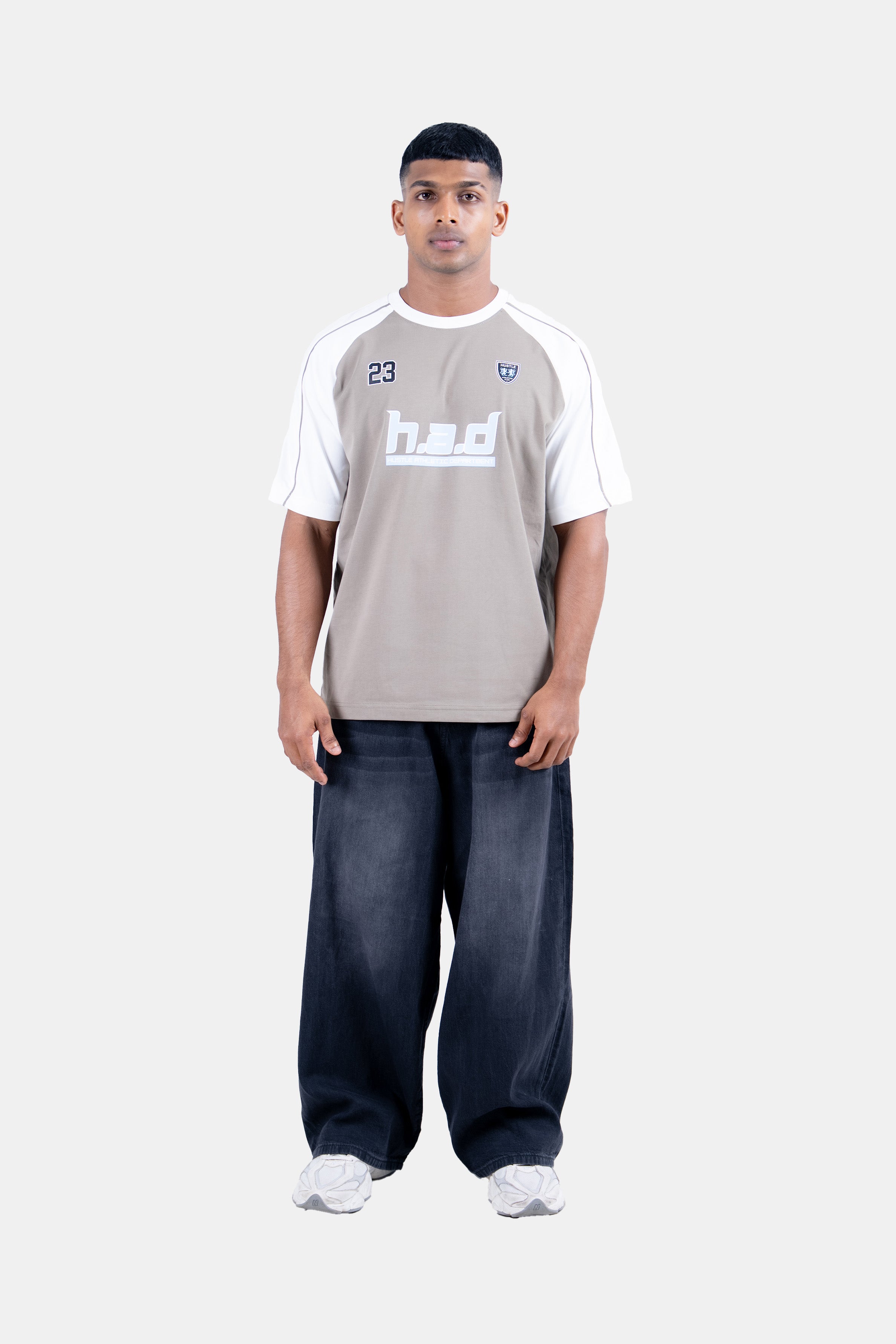 Hustle Men's Crew Neck T-Shirt - Light Green, Army Green & Gray
