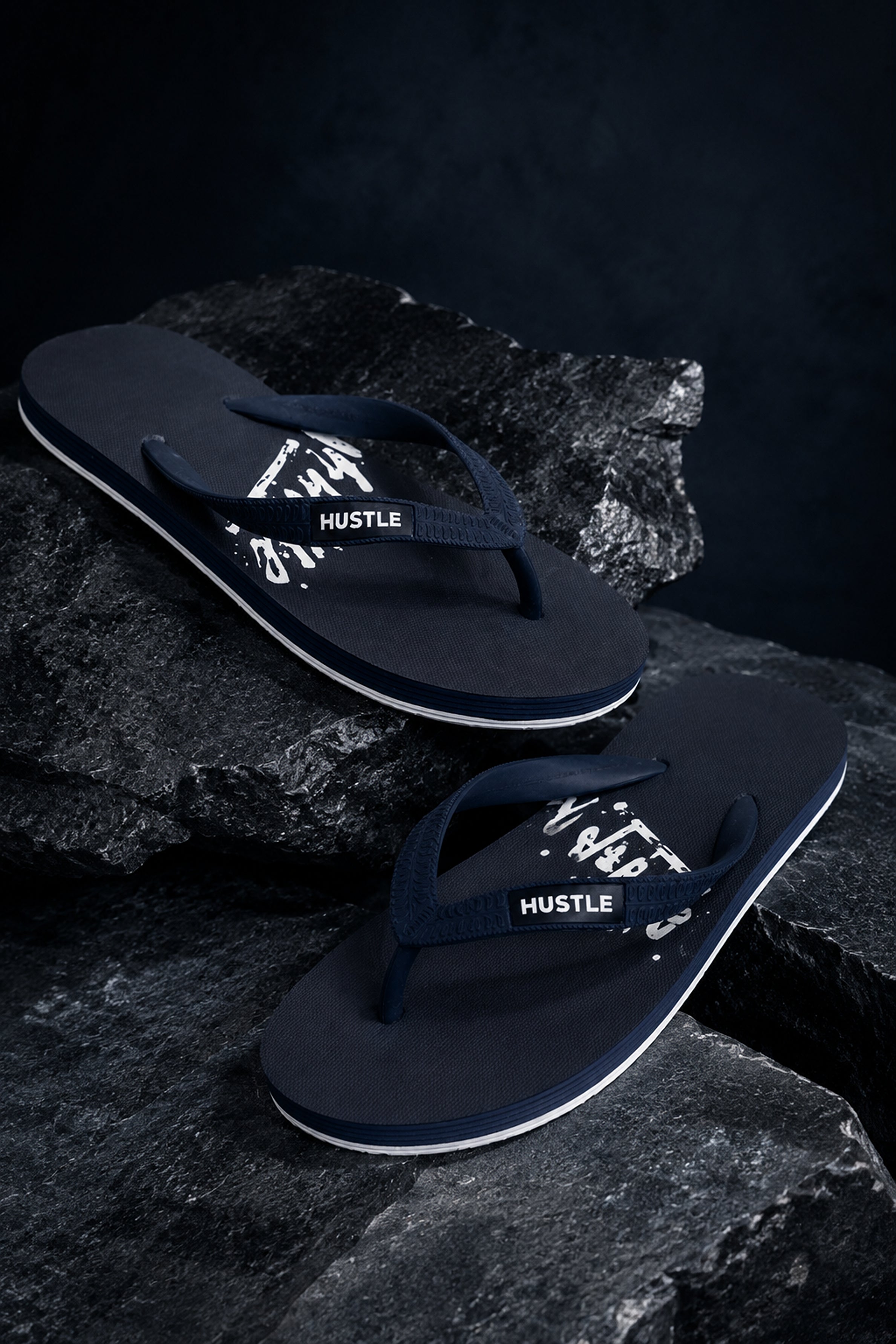 HUSTLE Men's Blue Flip Flops