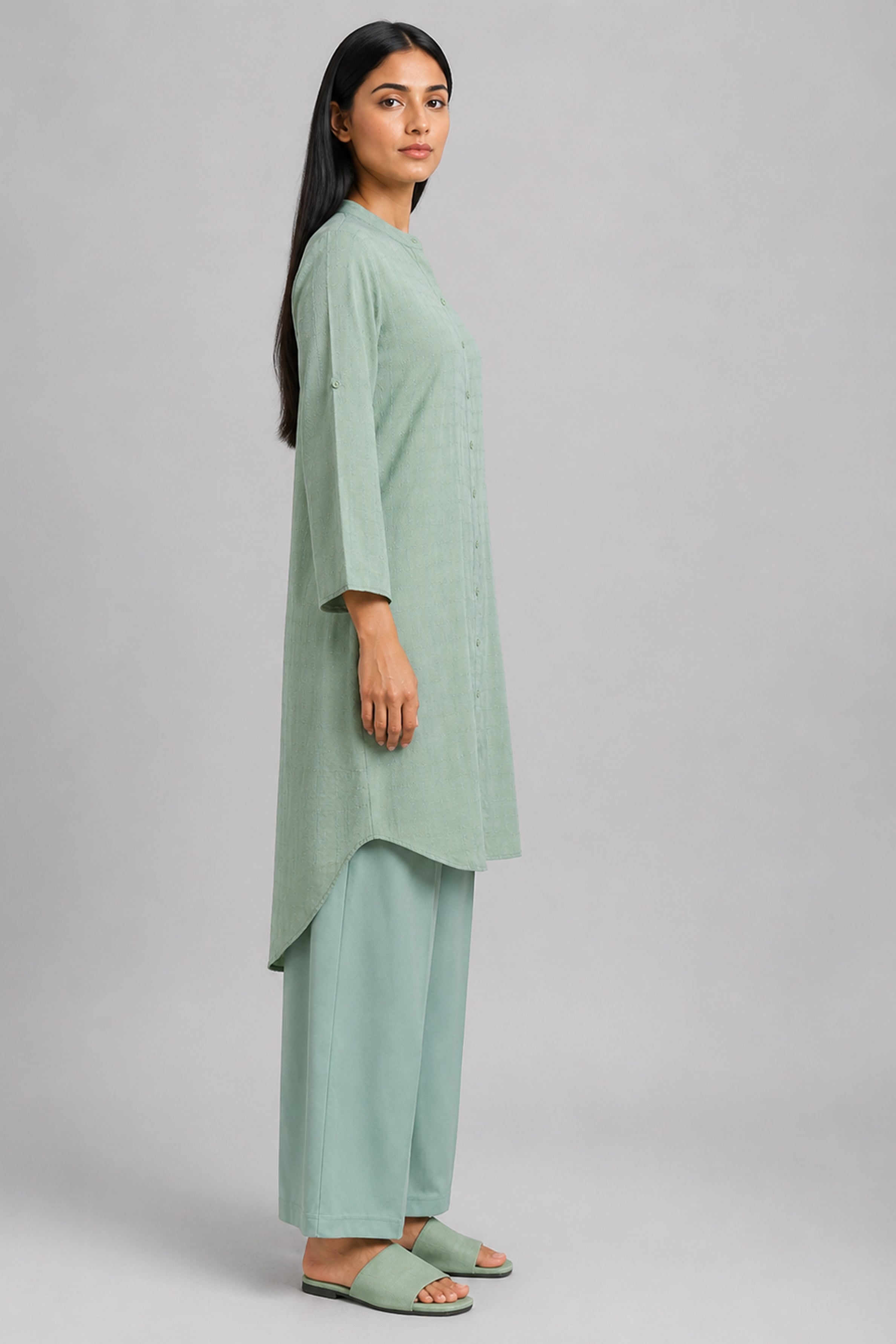HADA Women's Casual Printed Kurta - Green