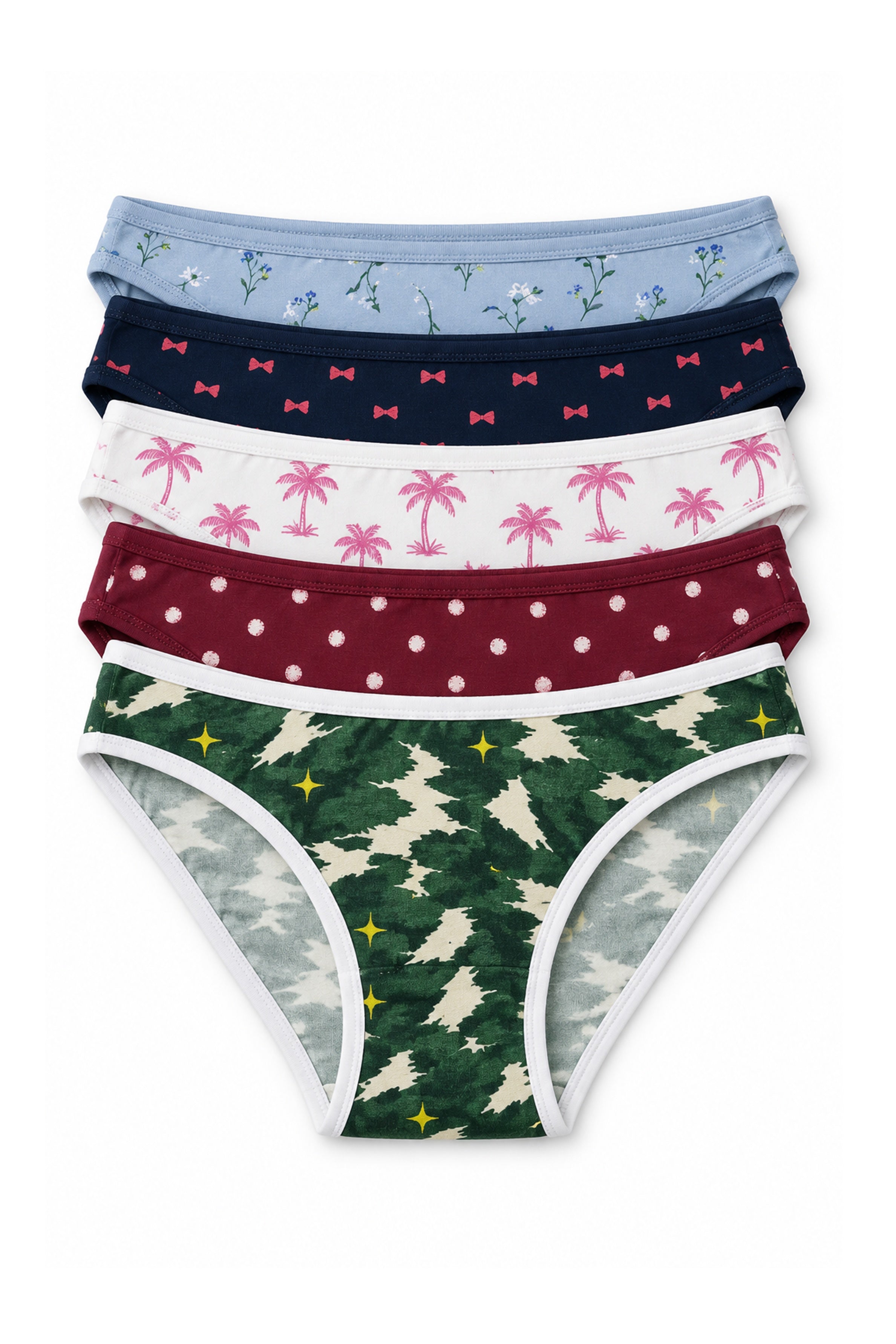Women's Low Rise Bikini Panty 5pcs Pack – Assorted