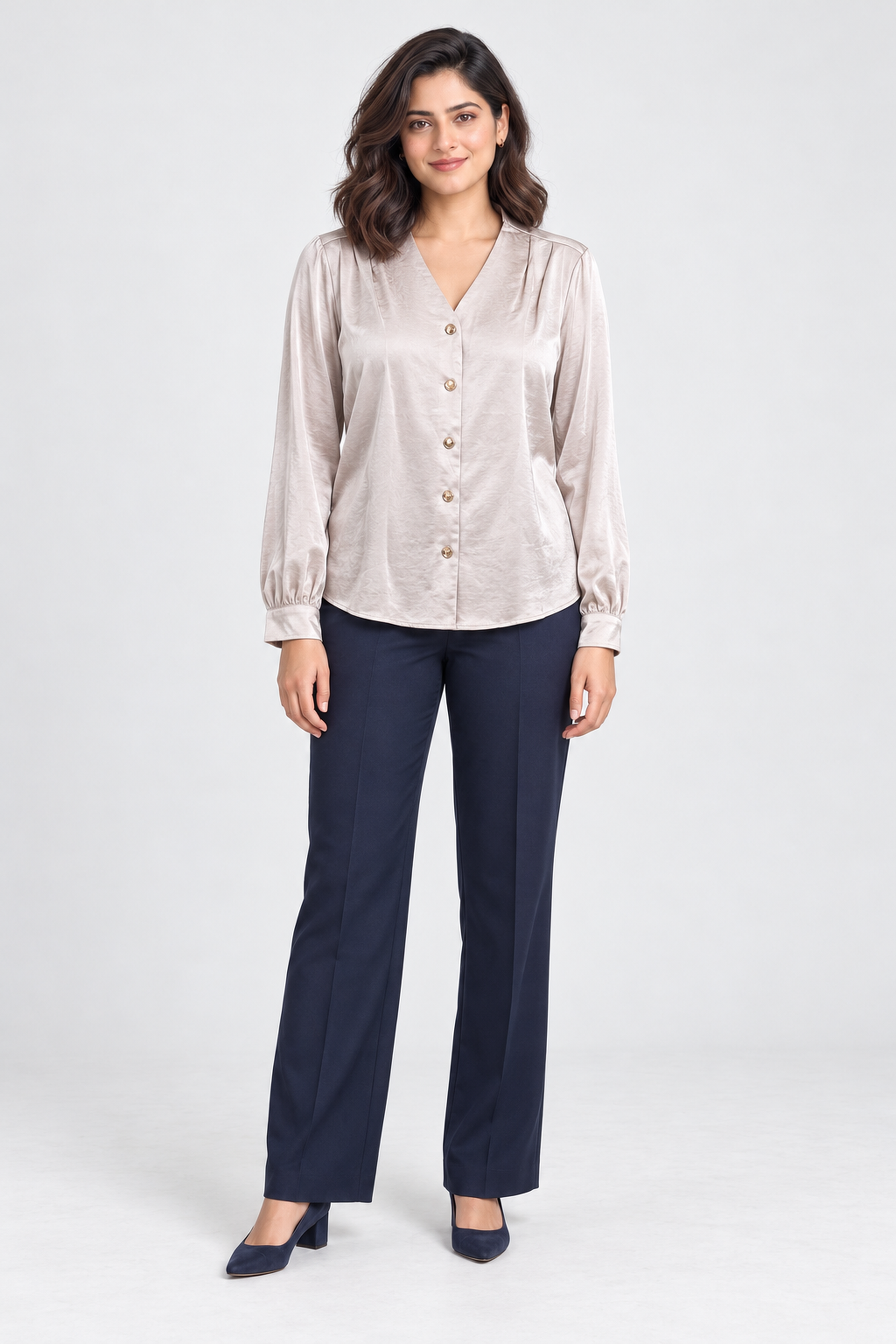 FOREVER 21 Women's Formal Regular Blouse - Nude