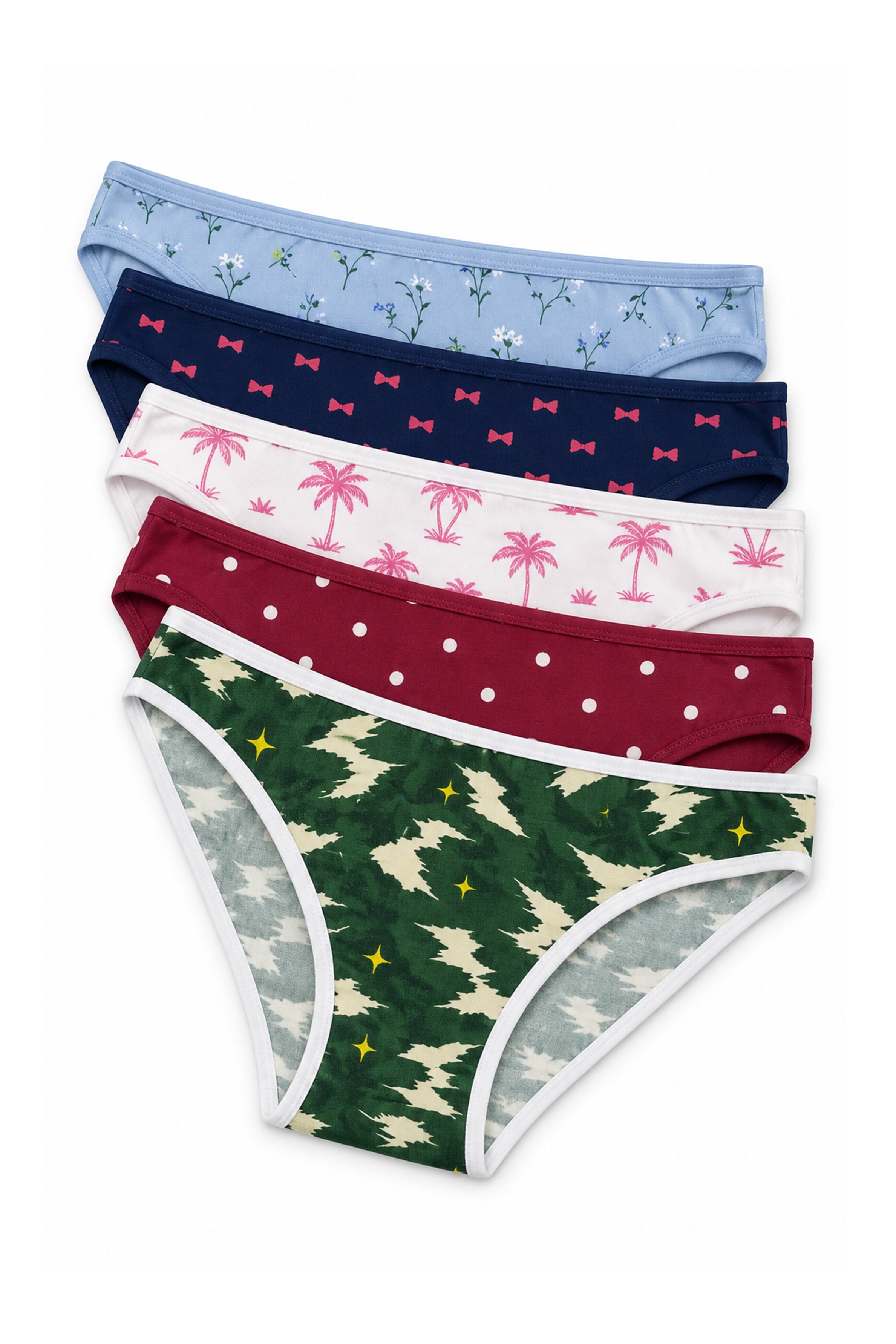 Women's Low Rise Bikini Panty 5pcs Pack – Assorted