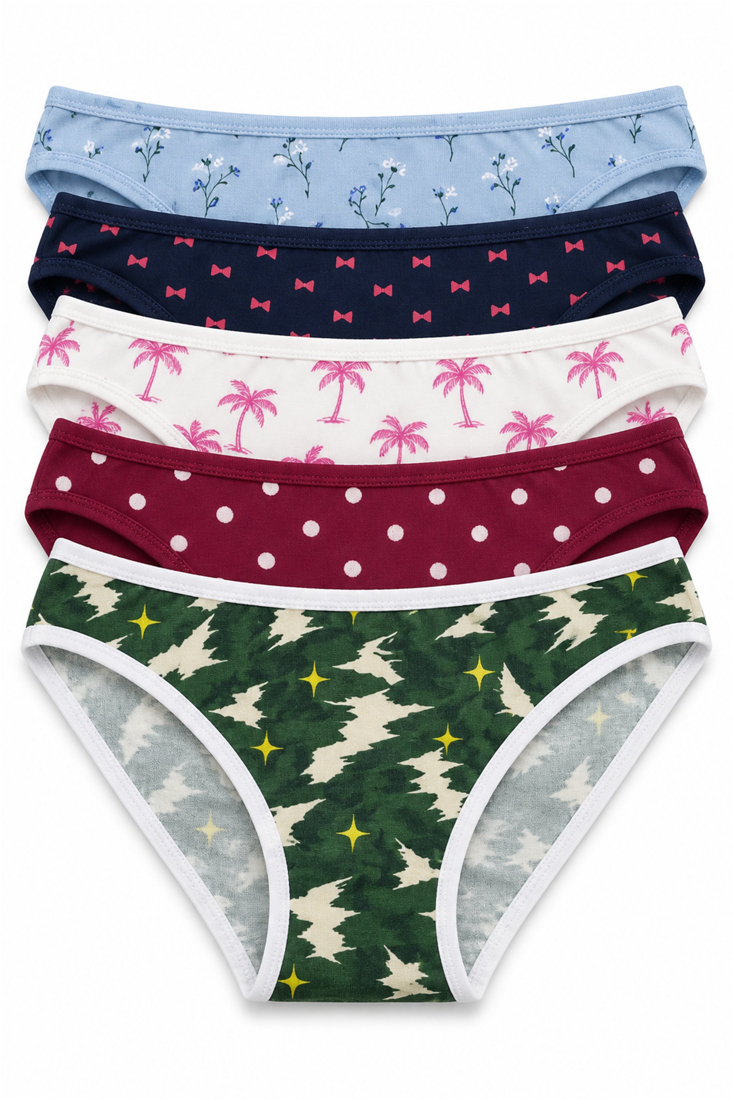 Women's Low Rise Bikini Panty 5pcs Pack – Assorted