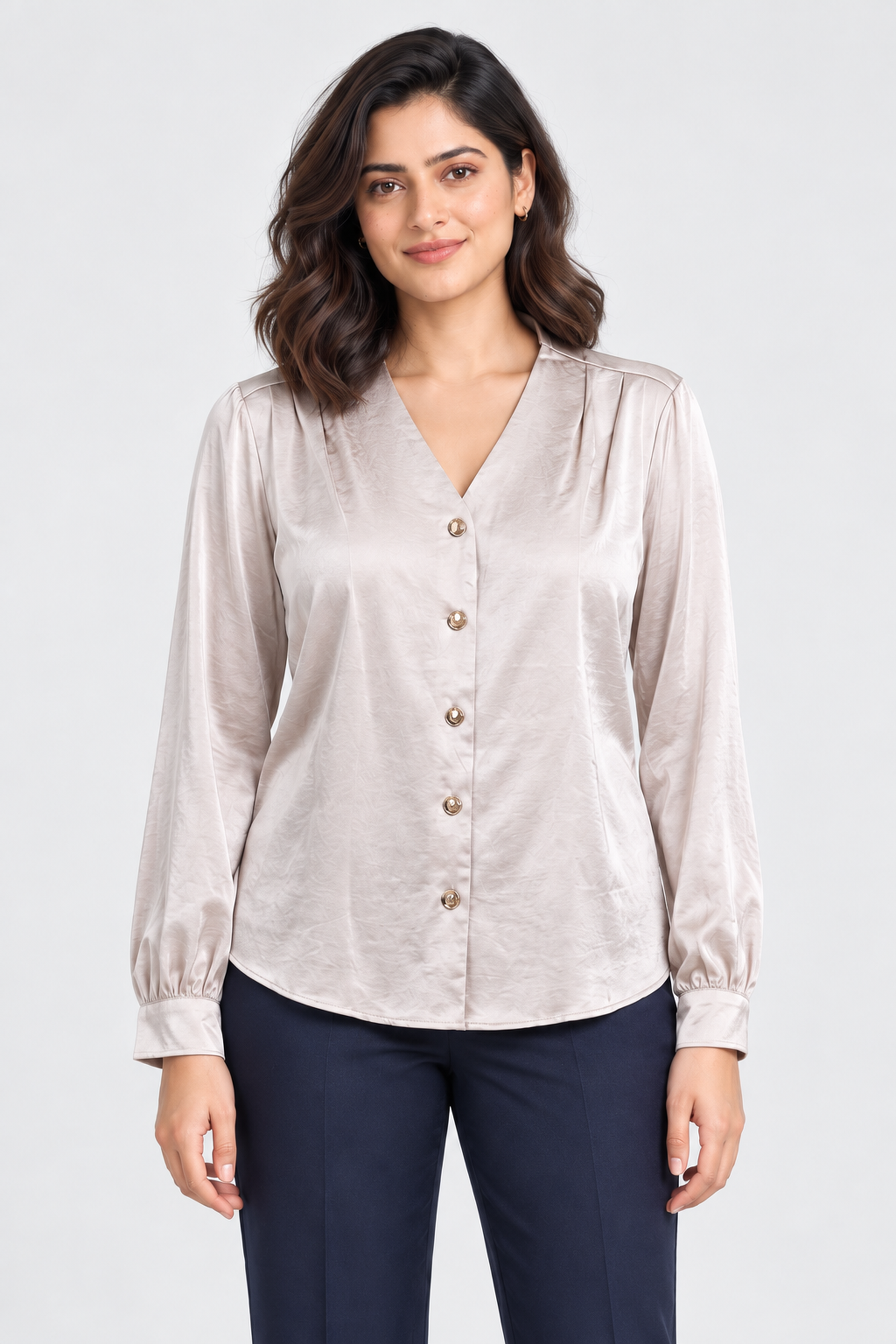 FOREVER 21 Women's Formal Regular Blouse - Nude