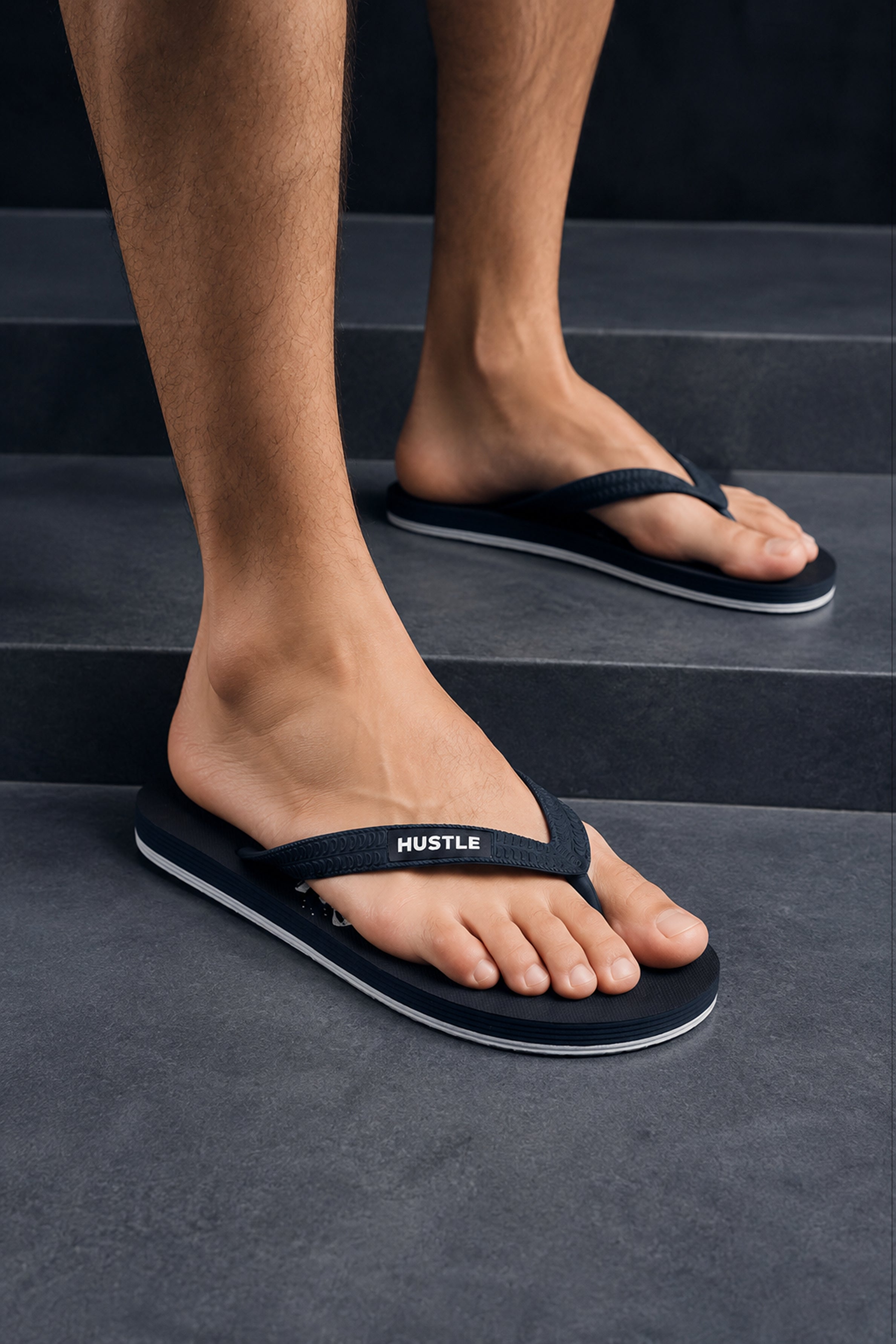 HUSTLE Men's Flip Flops - Blue