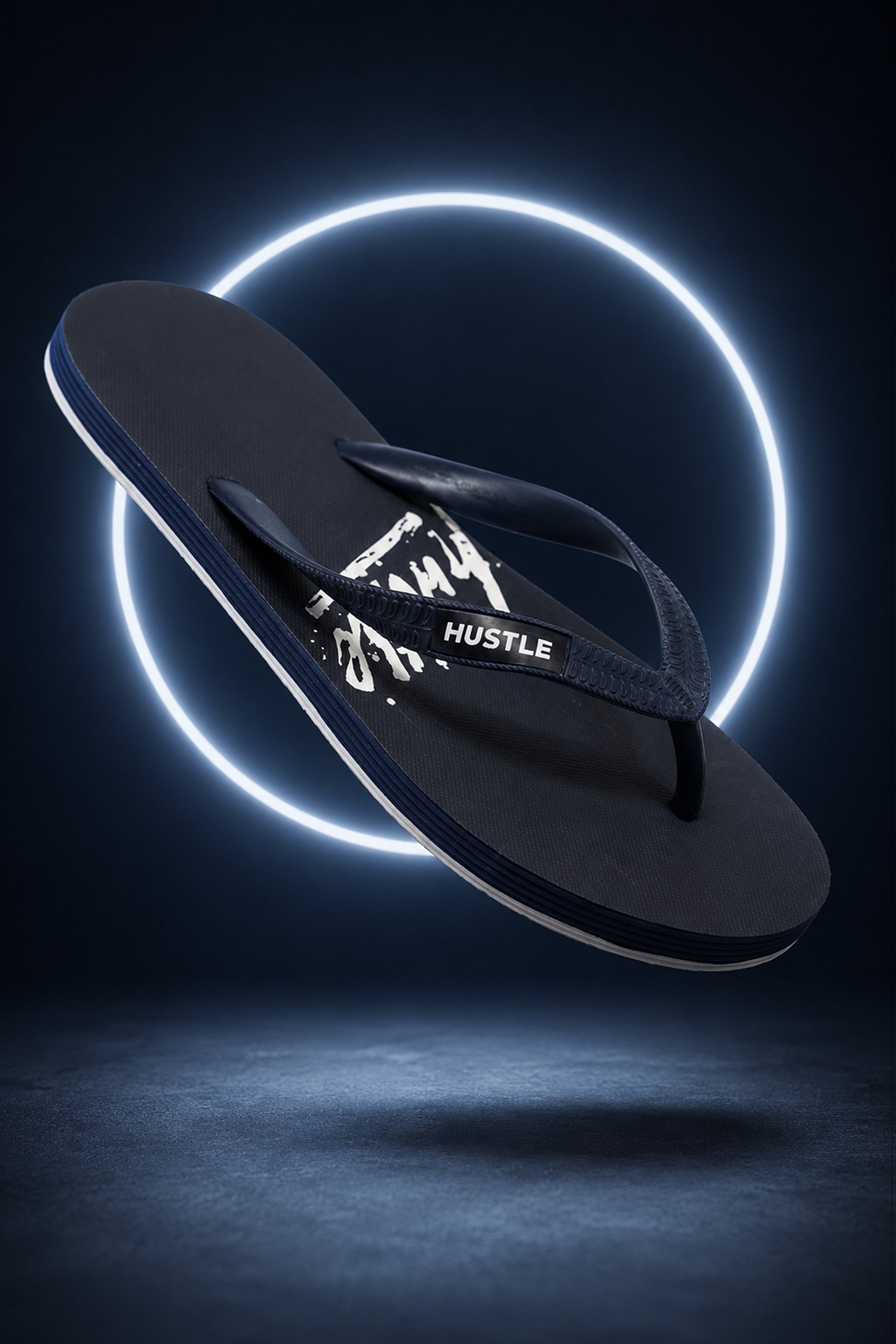 HUSTLE Men's Blue Flip Flops