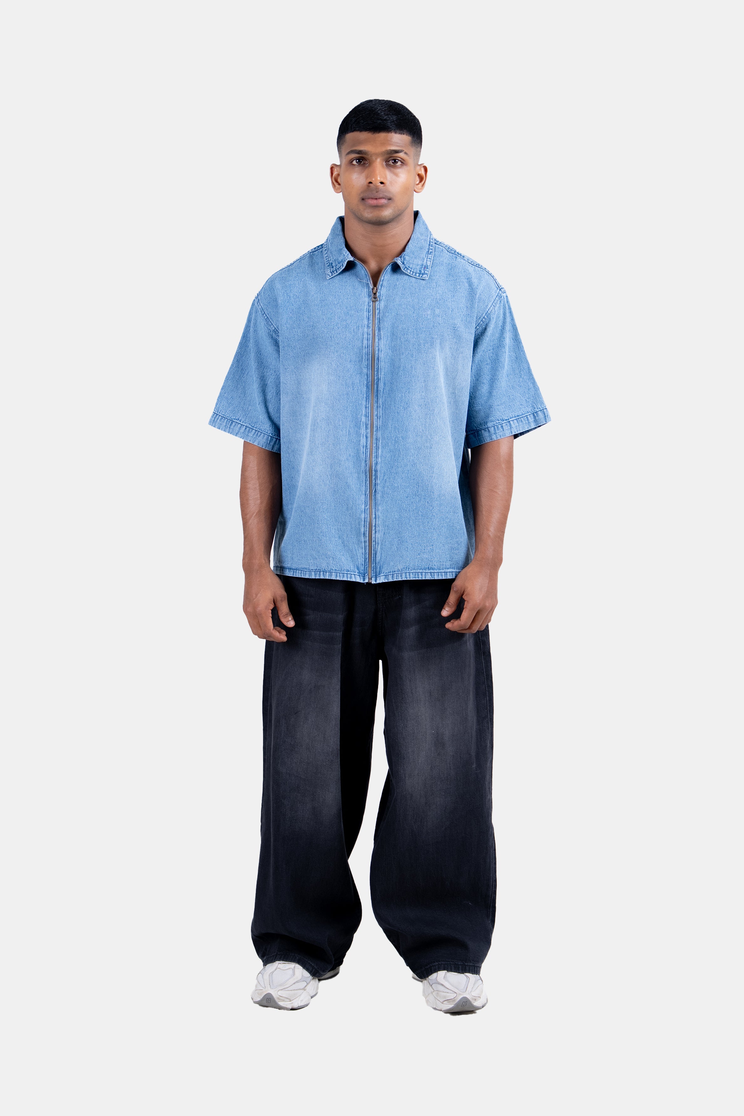 Hustle Men's Denim Shirt - Blue