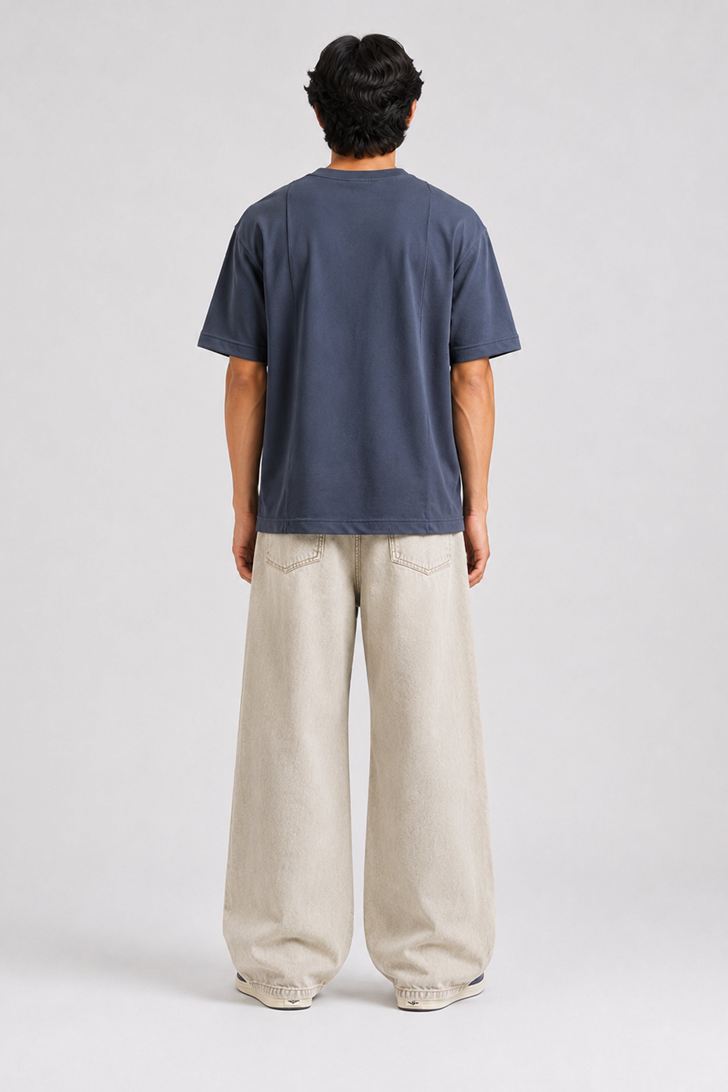 HUSTLE Essentials Men's Crew Neck Oversized Tees - Drak Grey