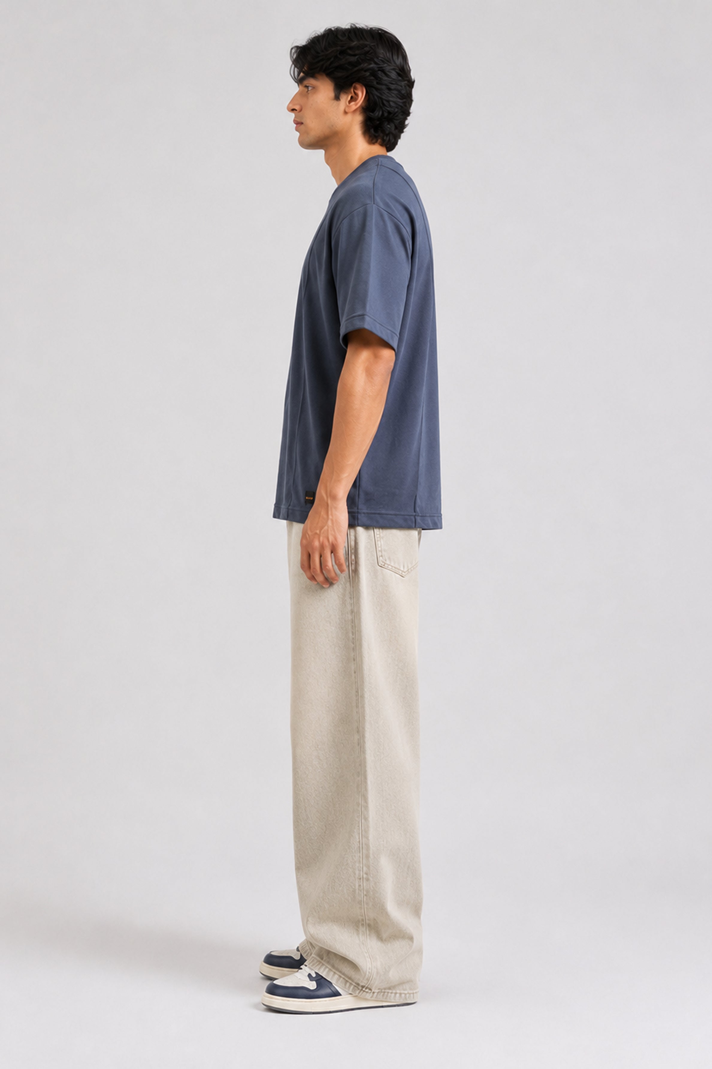 HUSTLE Essentials Men's Crew Neck Oversized Tees - Drak Grey
