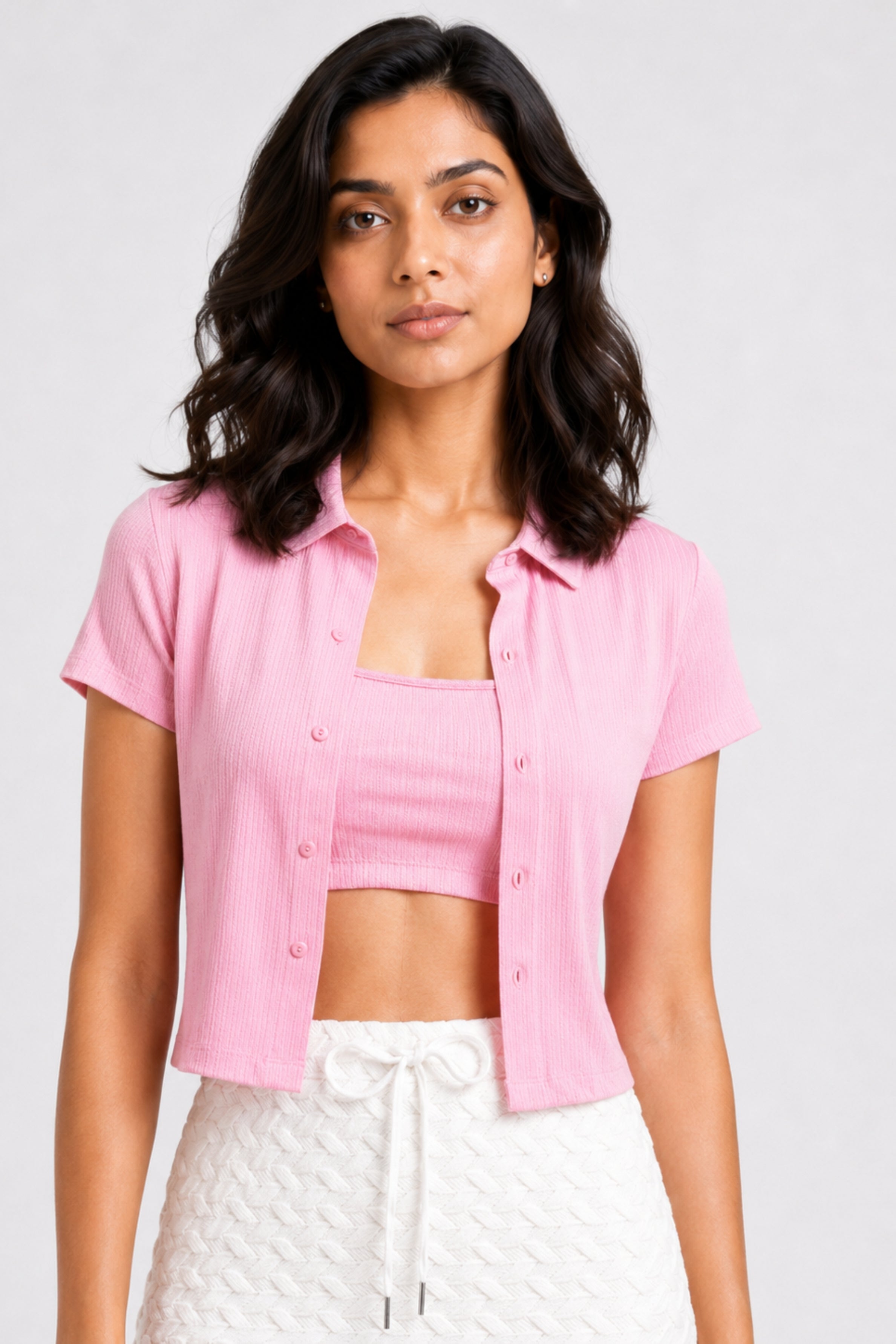 MODANO Casual 2 Piece Tees Set - Pink