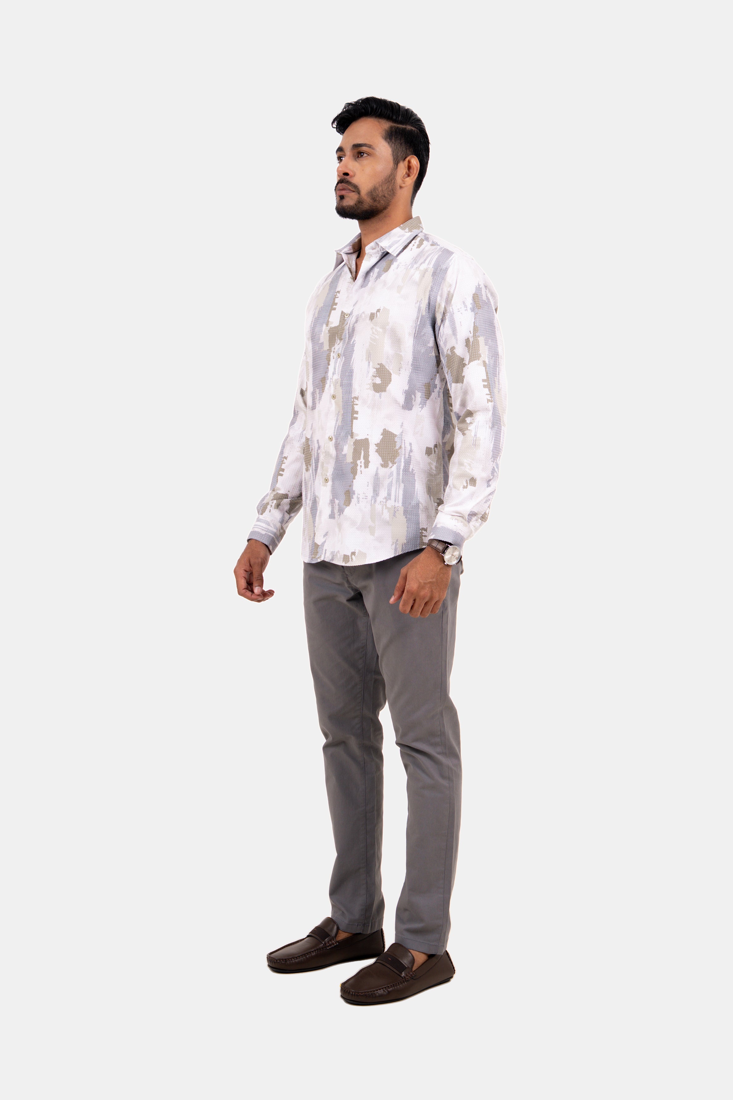 King Street Men's Casual Printed Shirt