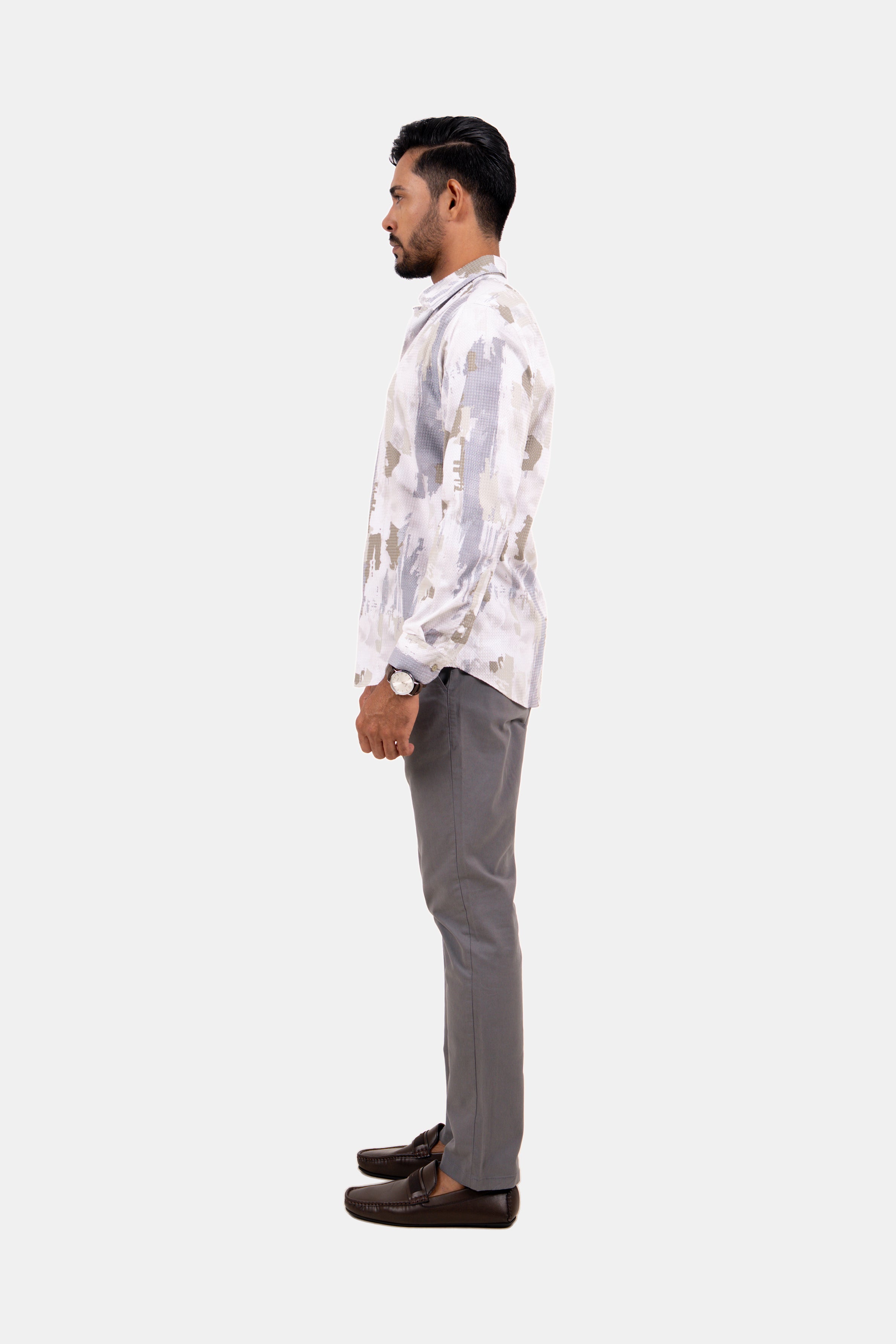 King Street Men's Casual Printed Shirt