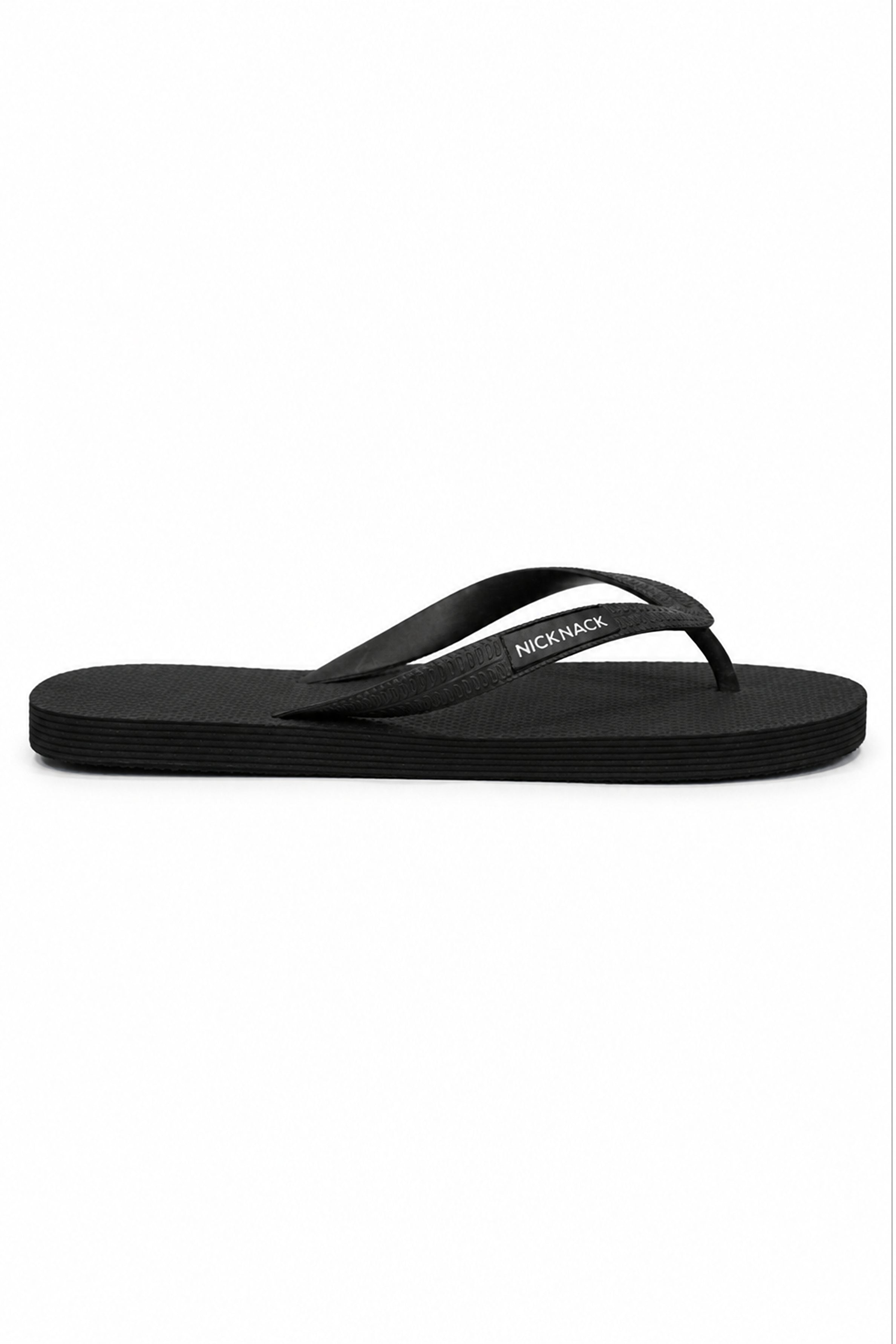 NICK NACK Men's Black Flip Flops