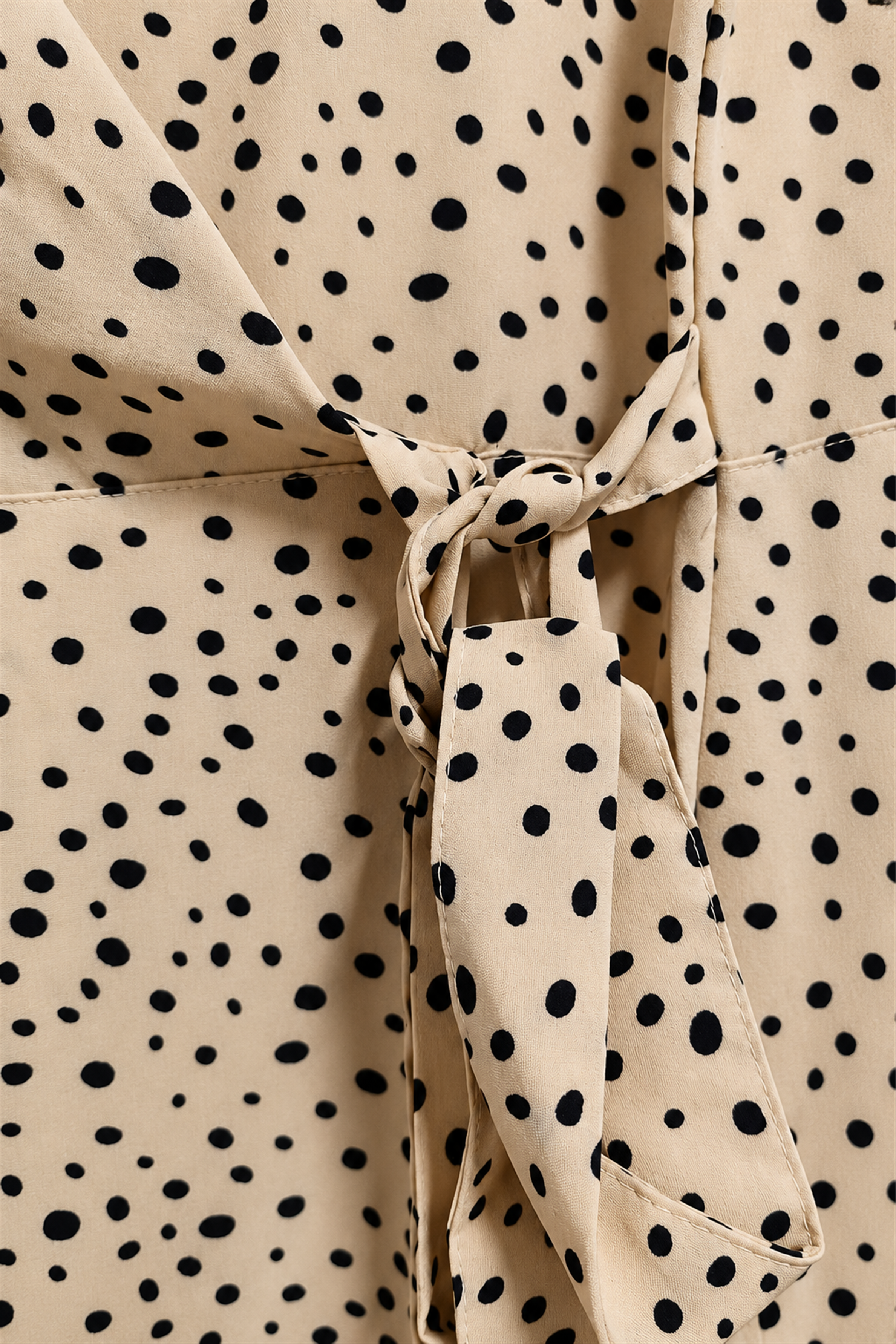 ENVOGUE Women's Formal Dots Printed Dress - Beige
